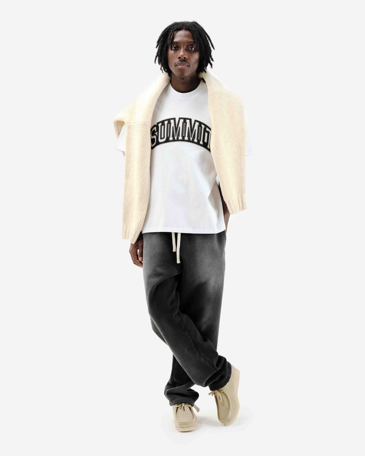 APPLIQUE T-SHIRT - WHITE from Summit Clothing UK