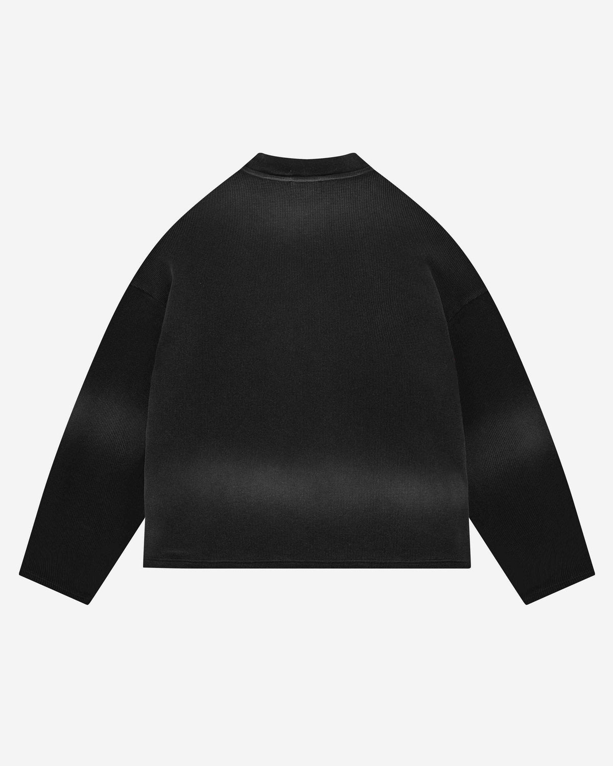ARC PRINT WAFFLE LONG SLEEVE T-SHIRT - SUN FADE BLACK from Summit Clothing UK