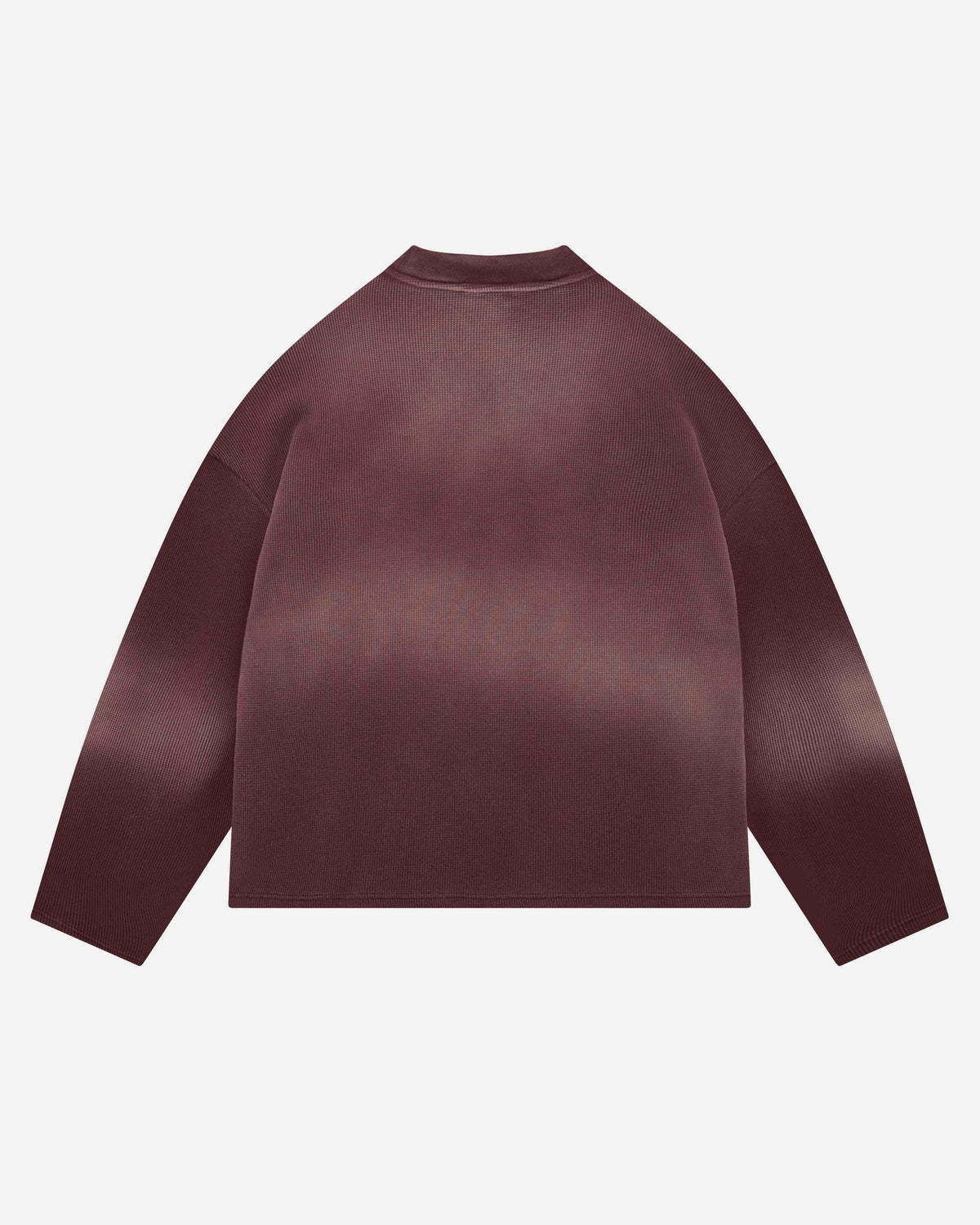 ARC PRINT WAFFLE LONG SLEEVE T-SHIRT - SUN FADE BURGUNDY from Summit Clothing UK