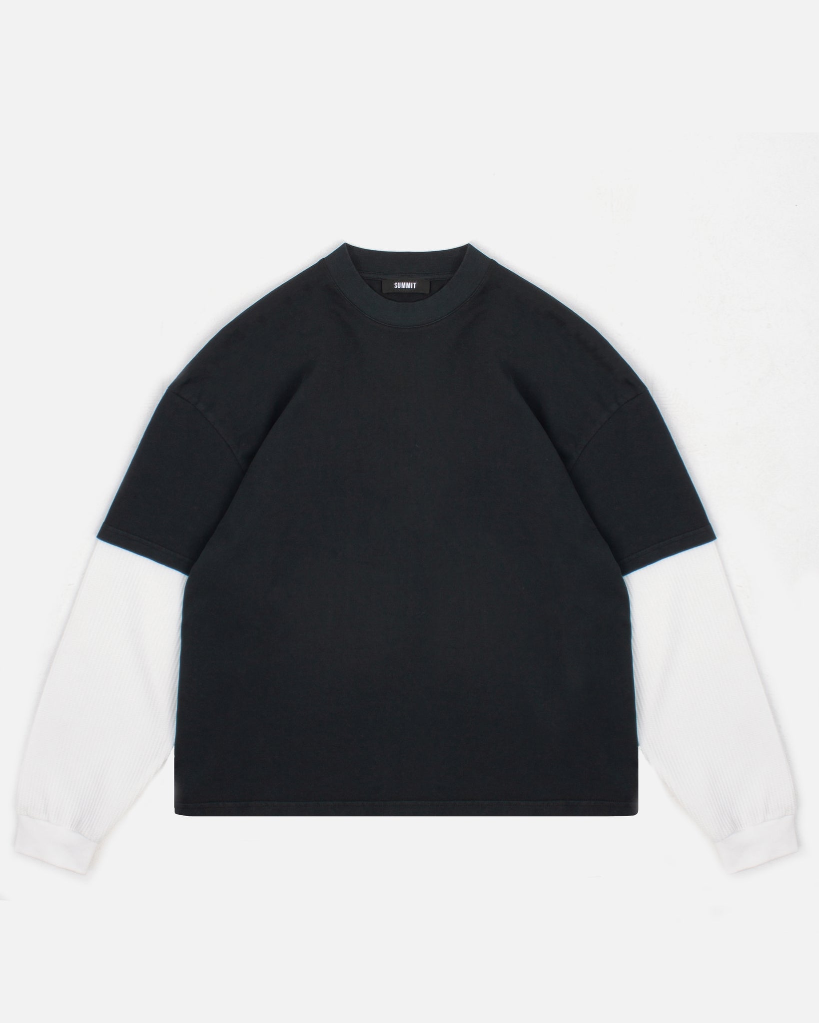 THERMAL LAYERED LONG SLEEVE T-SHIRT - VINTAGE BLACK