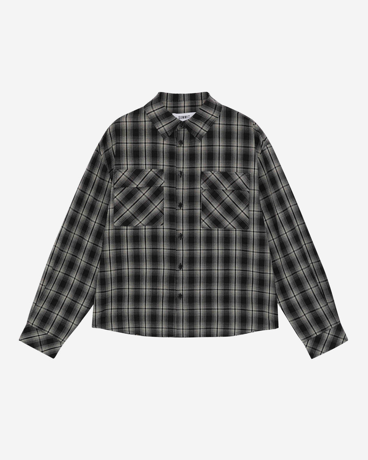 CHECK SHIRT - CRINKLE BLACK from Summit Clothing UK