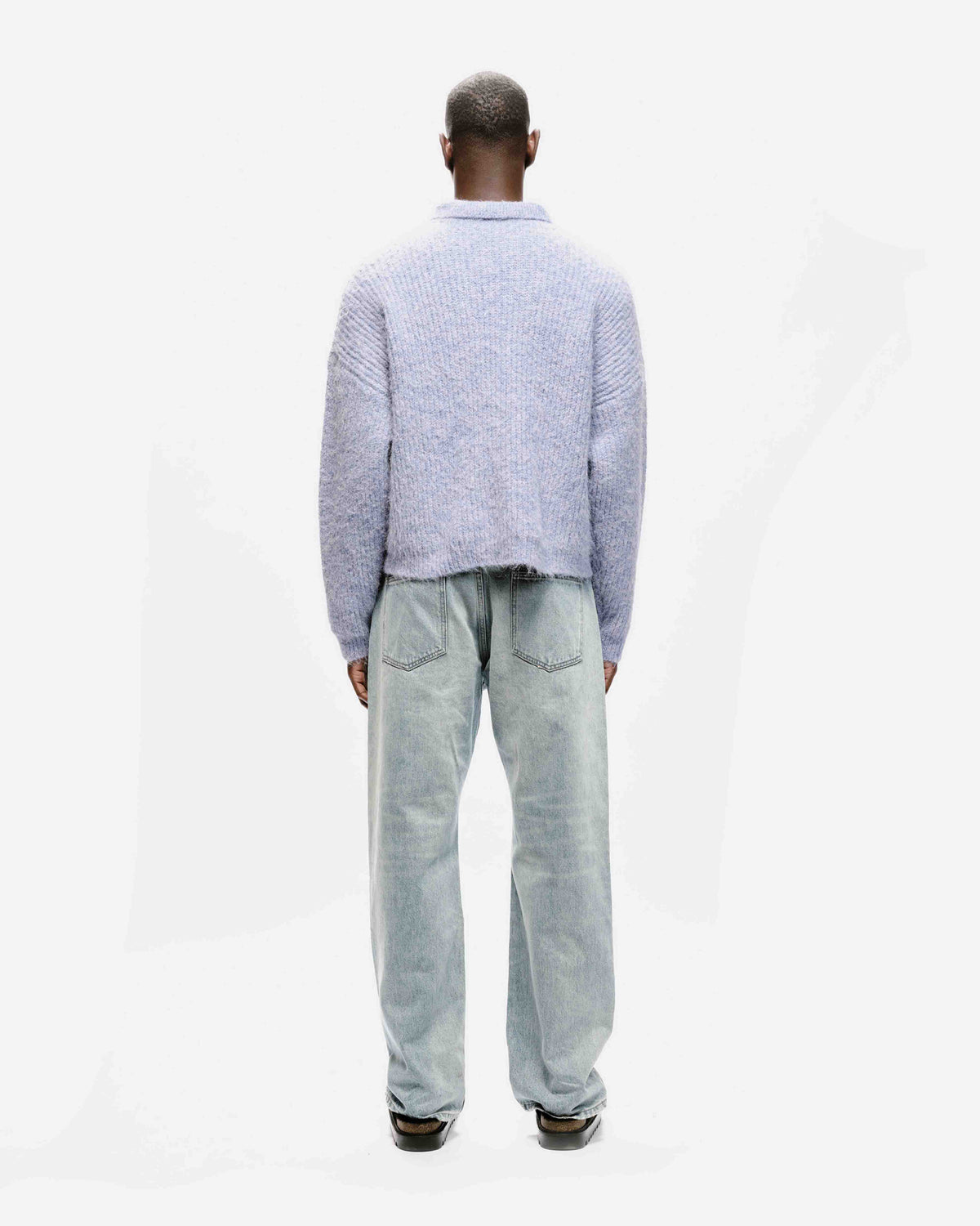 CHUNKY KNIT POLO - PURPLE from Summit Clothing UK