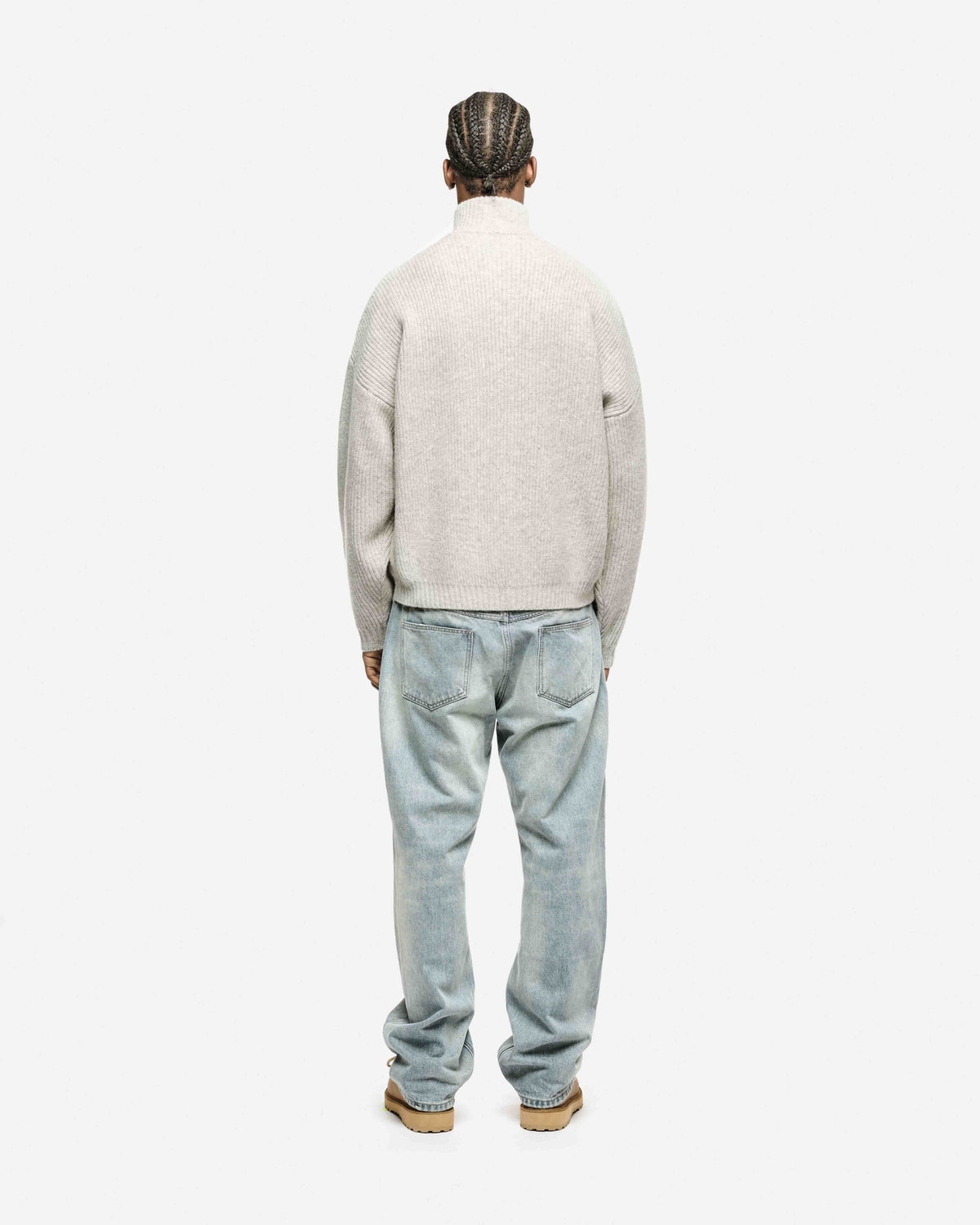 CHUNKY KNIT TRACK TOP - GREY from Summit Clothing UK