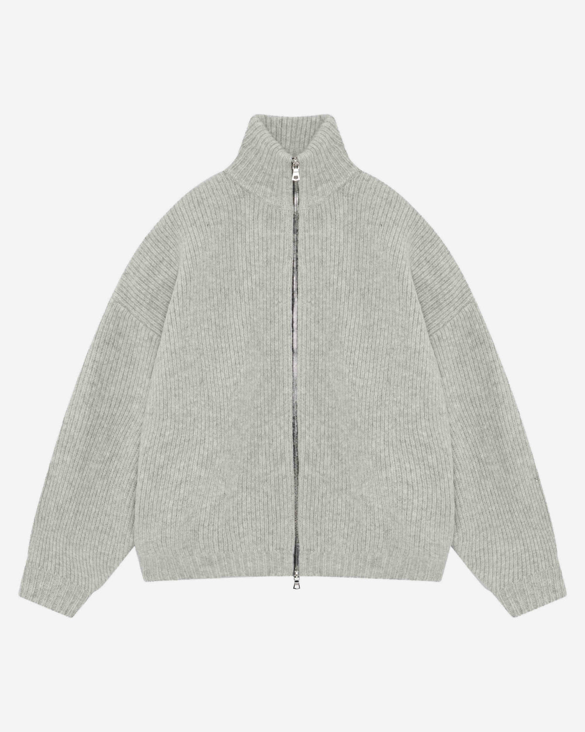 CHUNKY KNIT TRACK TOP - GREY from Summit Clothing UK
