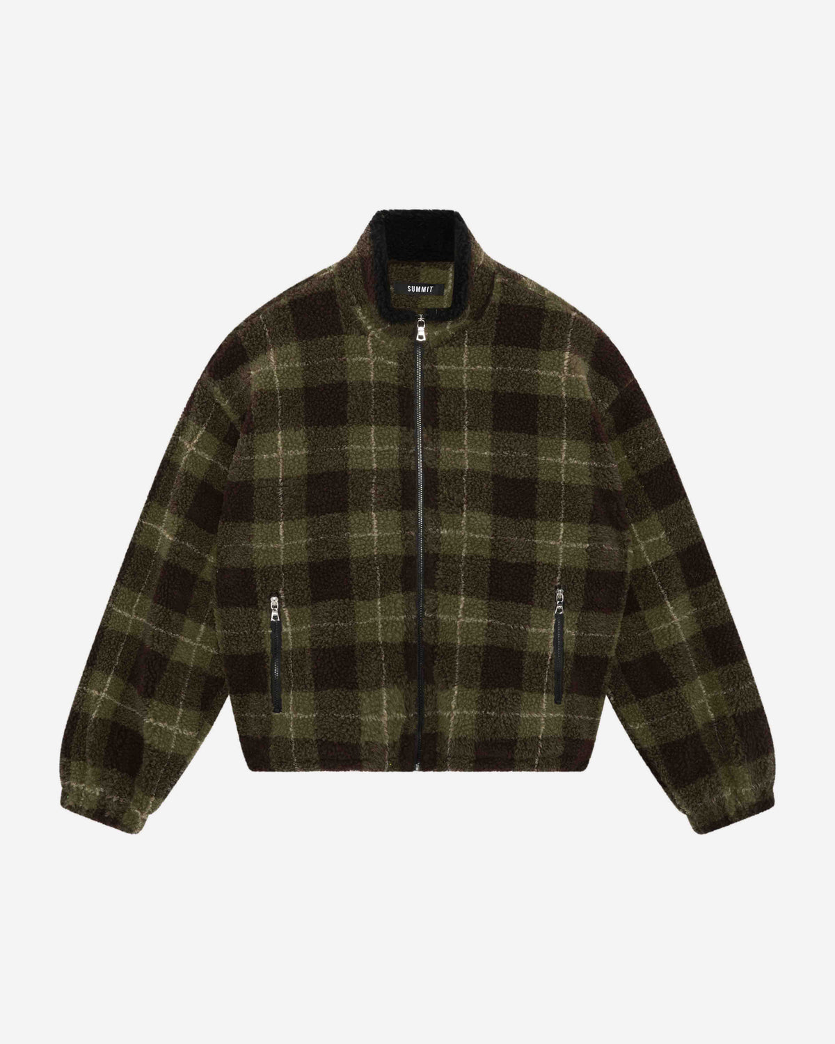 FLEECE JACKET - OLIVE CHECK from Summit Clothing UK