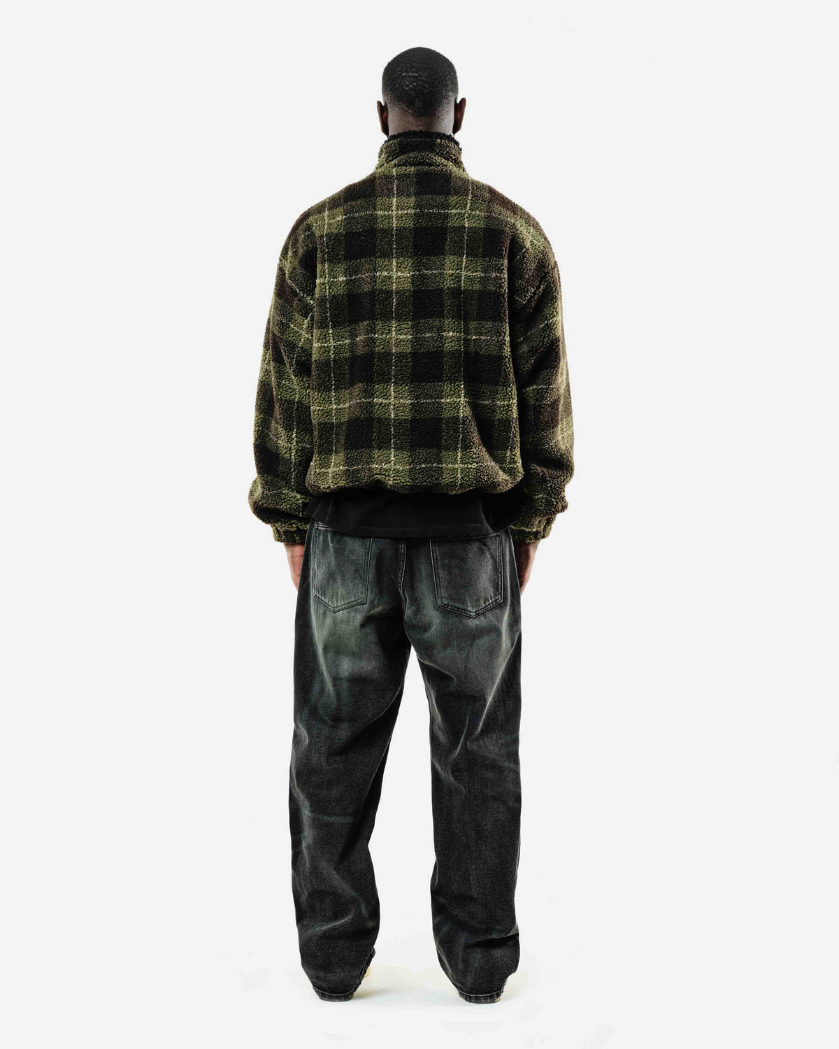 FLEECE JACKET - OLIVE CHECK from Summit Clothing UK