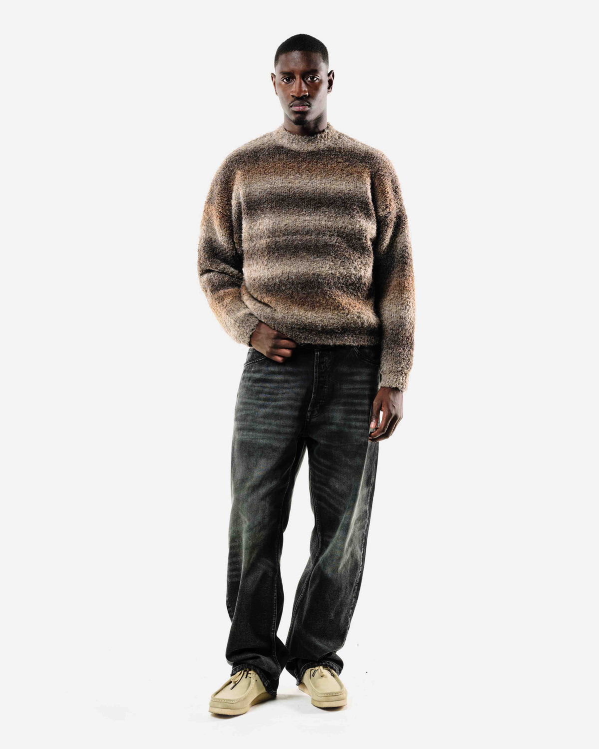 GRADIENT WOOL KNIT - BROWN from Summit Clothing UK