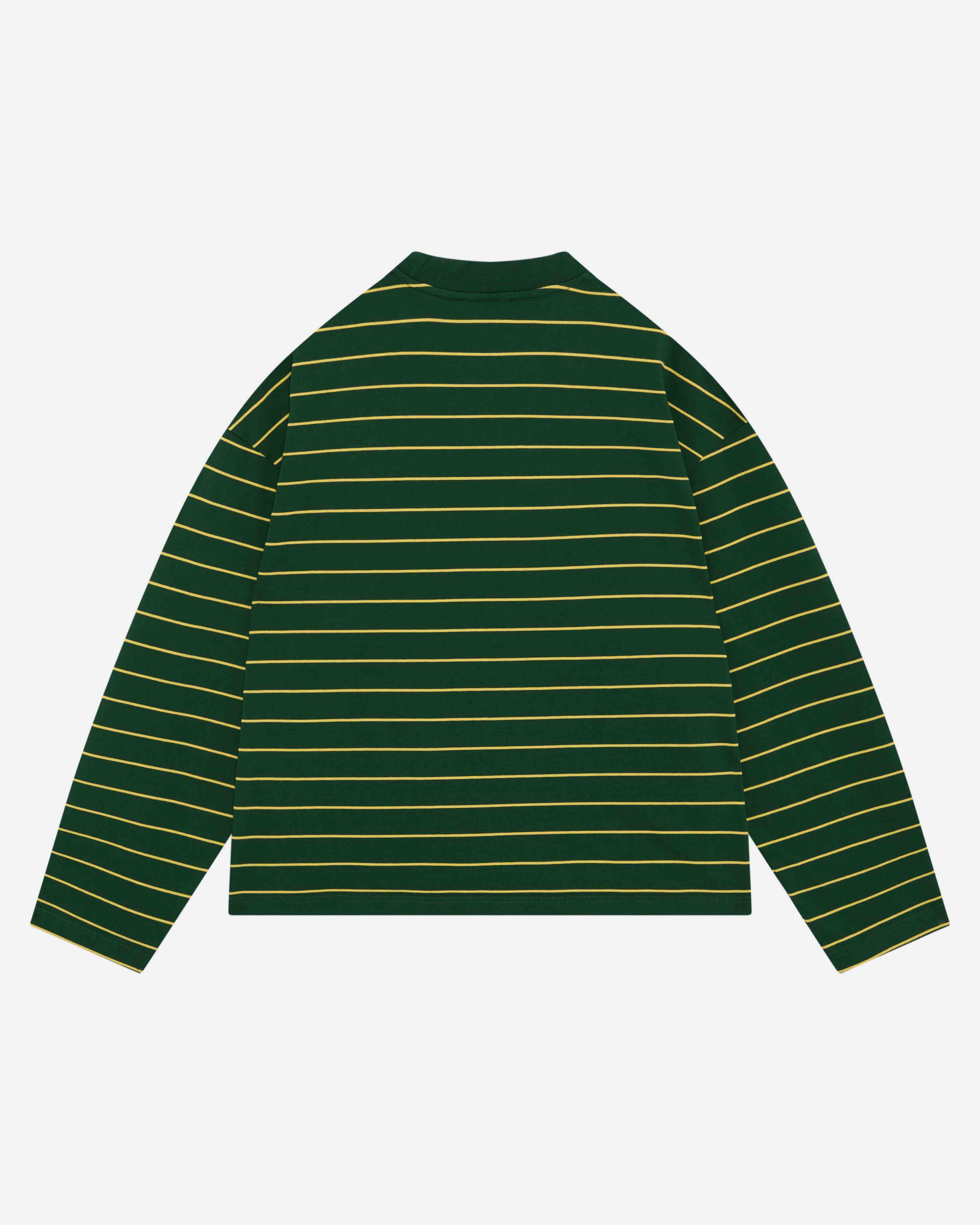 HEAVYWEIGHT LONG SLEEVE T-SHIRT - BOTTLE/YELLOW STRIPE from Summit Clothing UK