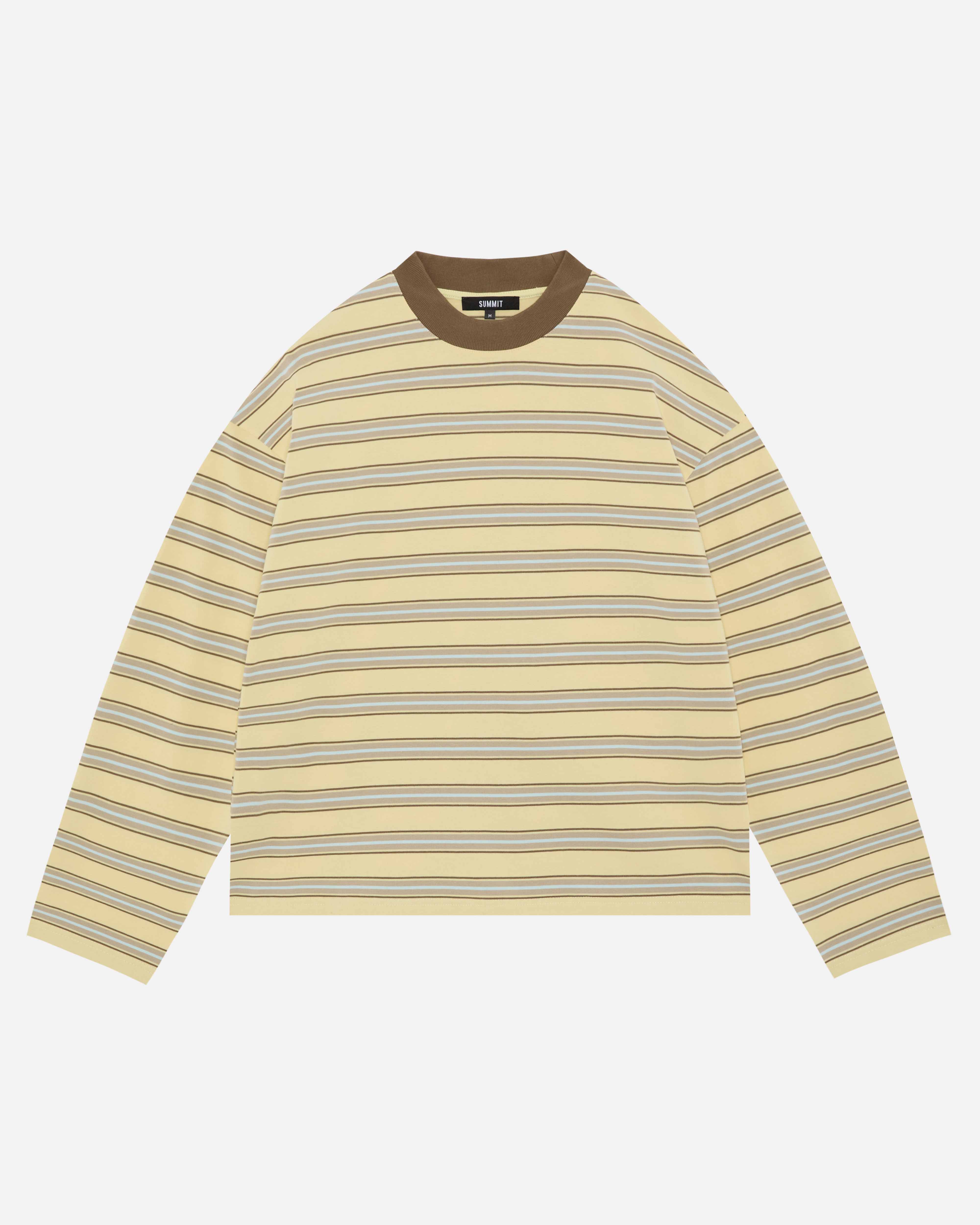 HEAVYWEIGHT LONG SLEEVE T-SHIRT - YELLOW STRIPE from Summit Clothing UK