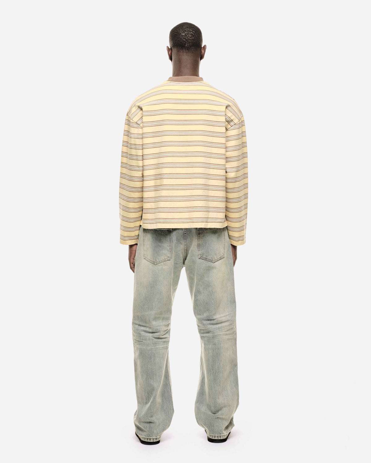 HEAVYWEIGHT LONG SLEEVE T-SHIRT - YELLOW STRIPE from Summit Clothing UK