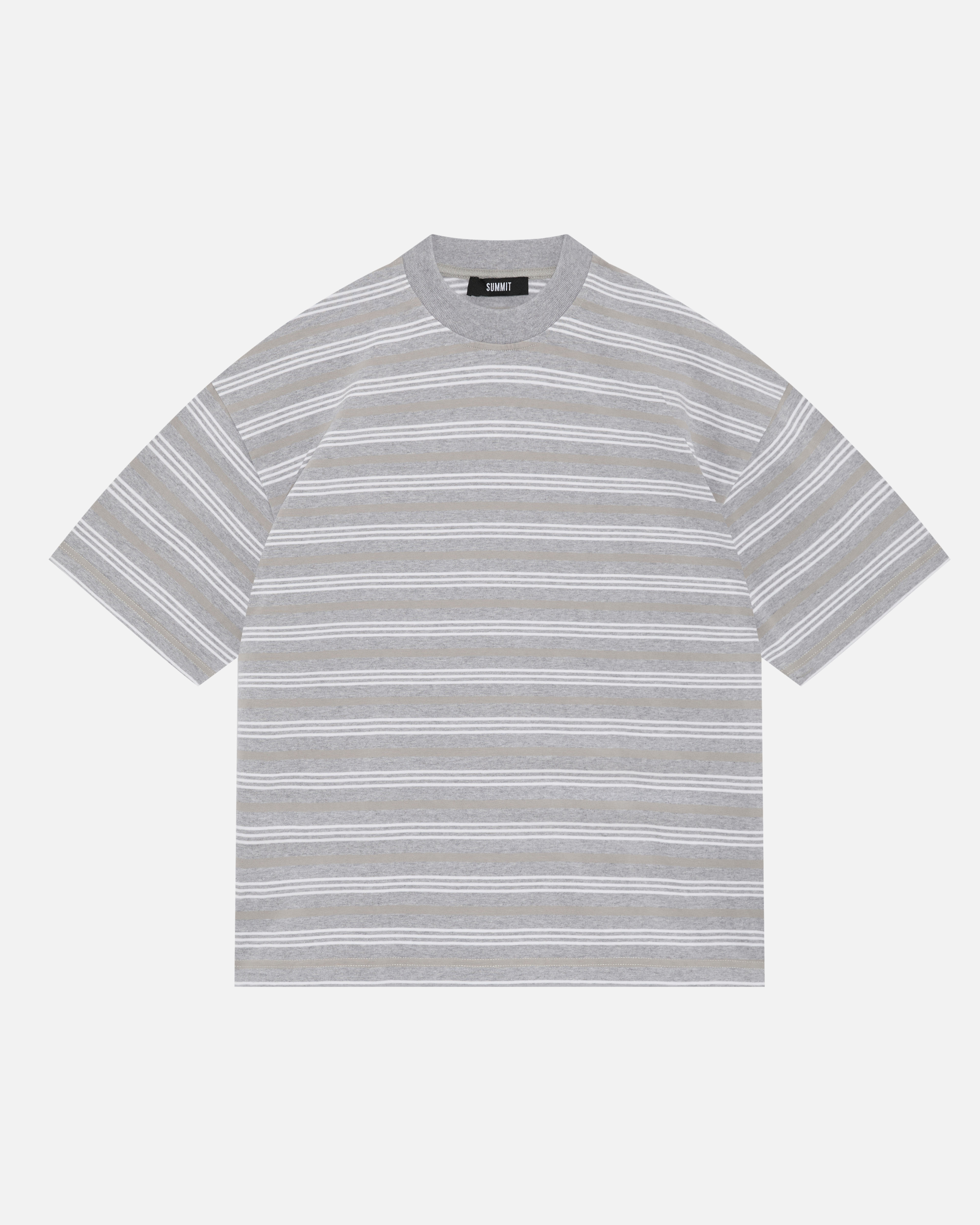 HEAVYWEIGHT T-SHIRT - GREY/WHITE STRIPE from Summit Clothing UK