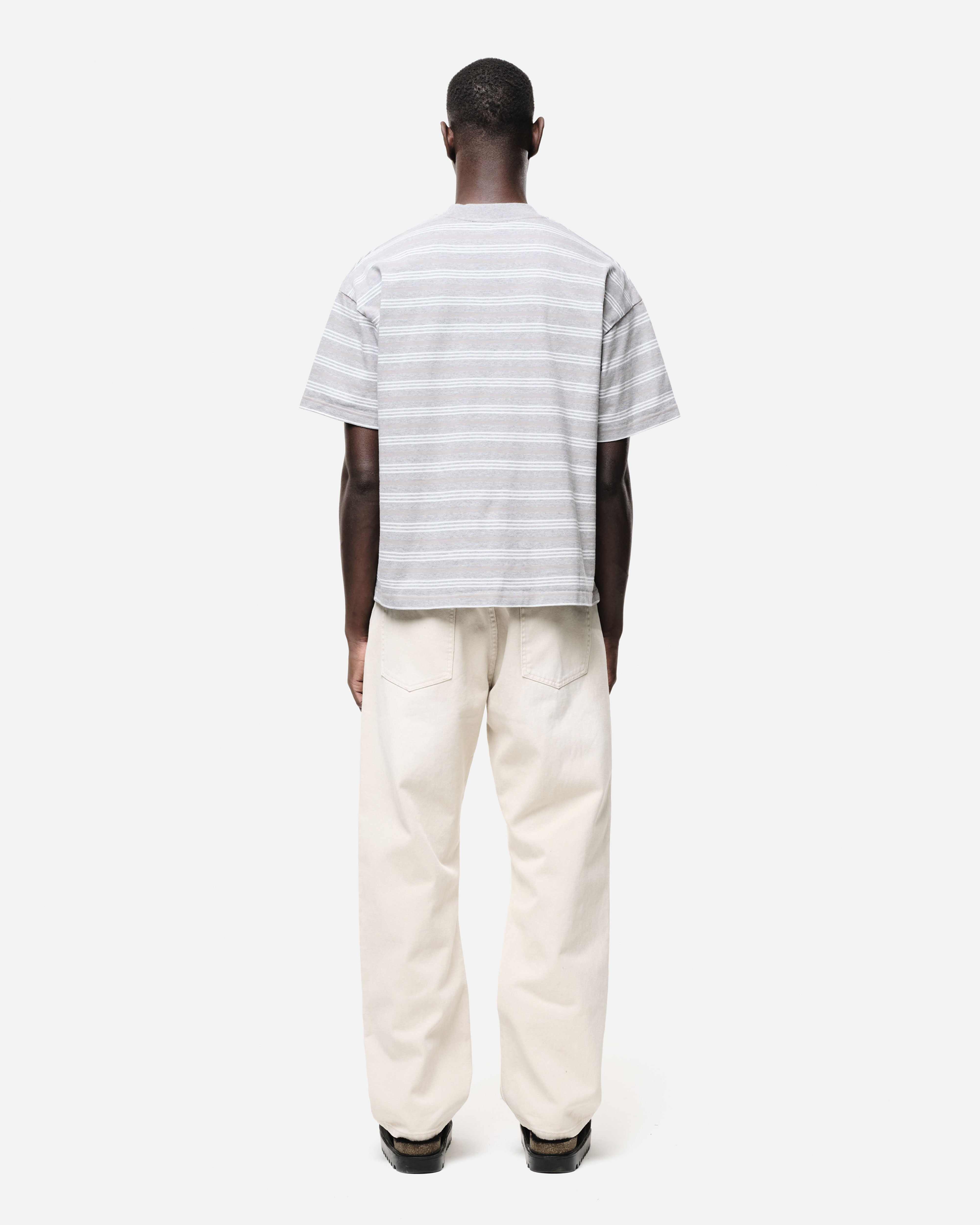 HEAVYWEIGHT T-SHIRT - GREY/WHITE STRIPE from Summit Clothing UK
