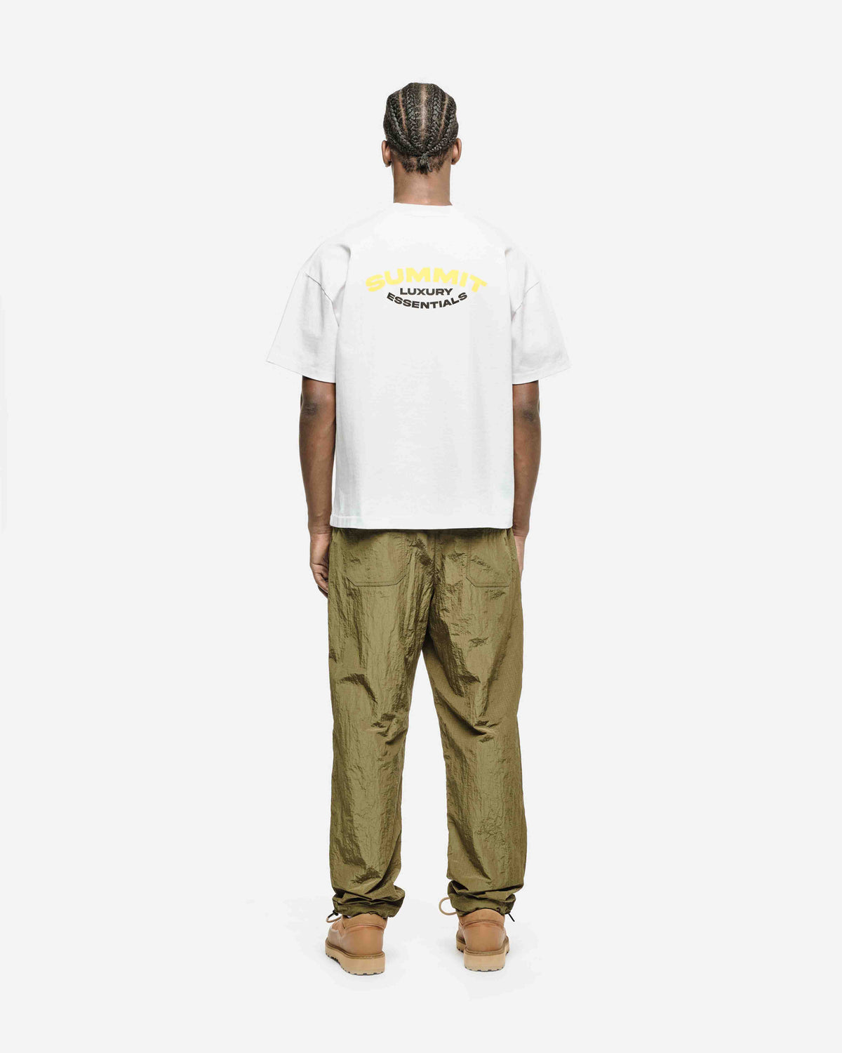 LUXURY ESSENTIALS T-SHIRT - WHITE/YELLOW from Summit Clothing UK