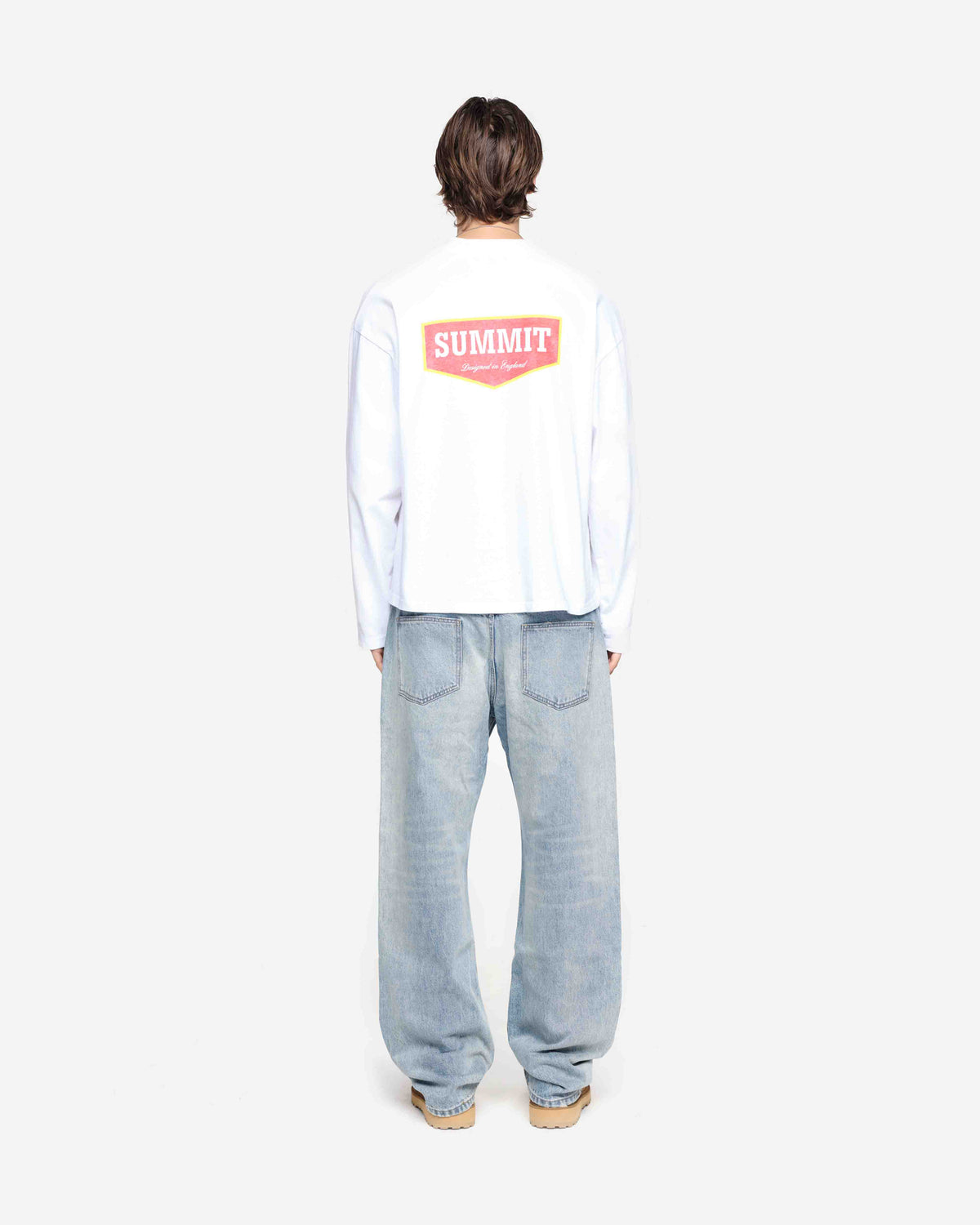 PATCH LOGO LONG SLEEVE T-SHIRT - WHITE from Summit Clothing UK
