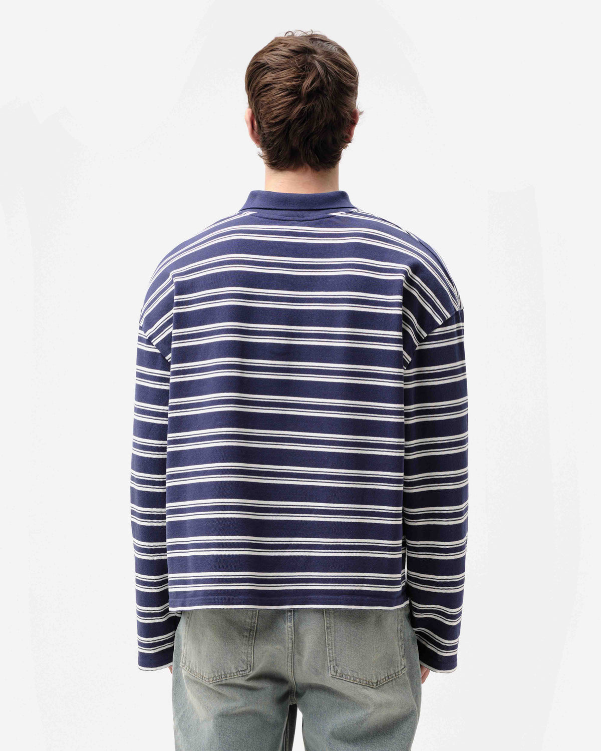 PIQUE POLO - NAVY STRIPE from Summit Clothing UK