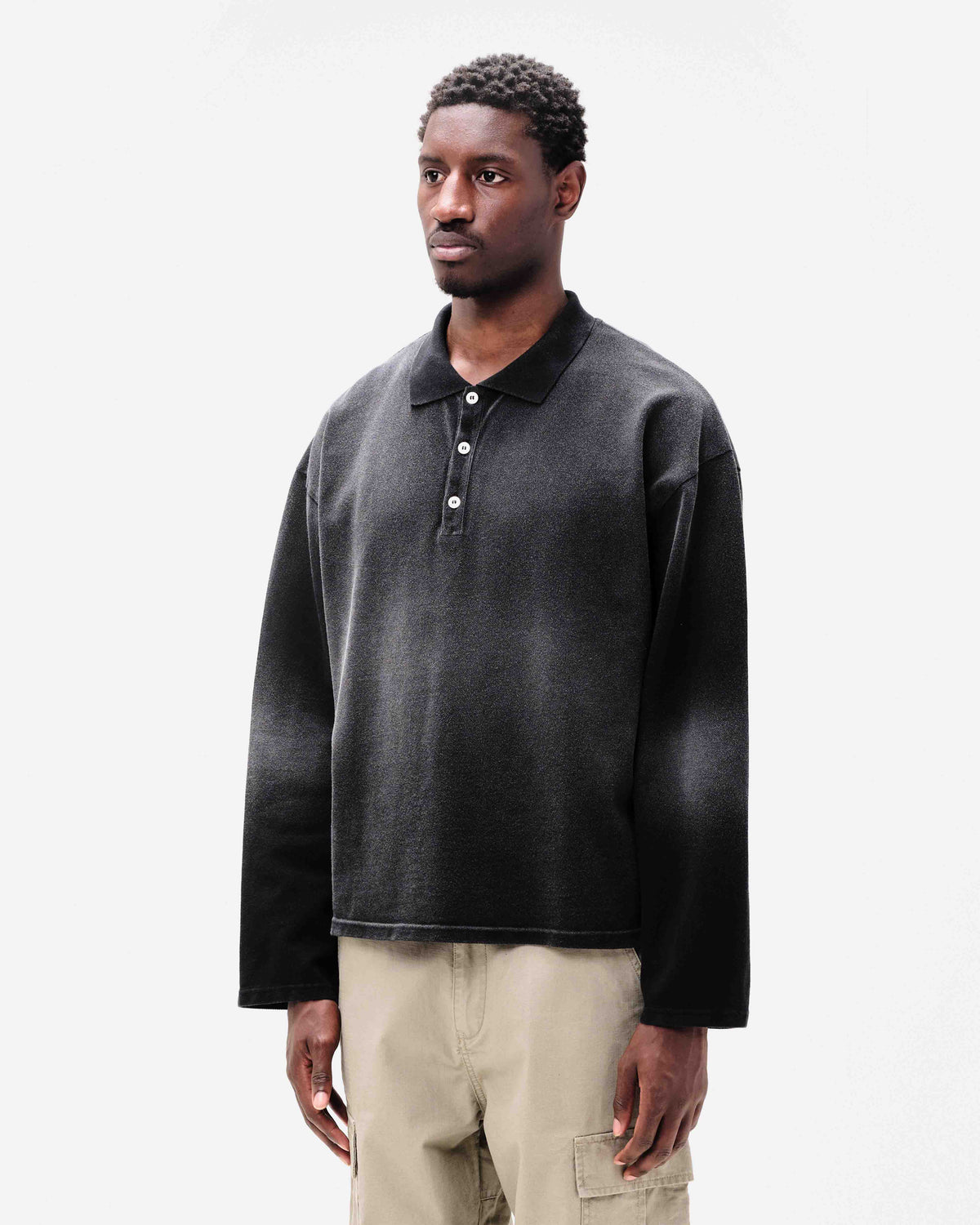 PIQUE POLO - SUN FADED BLACK from Summit Clothing UK