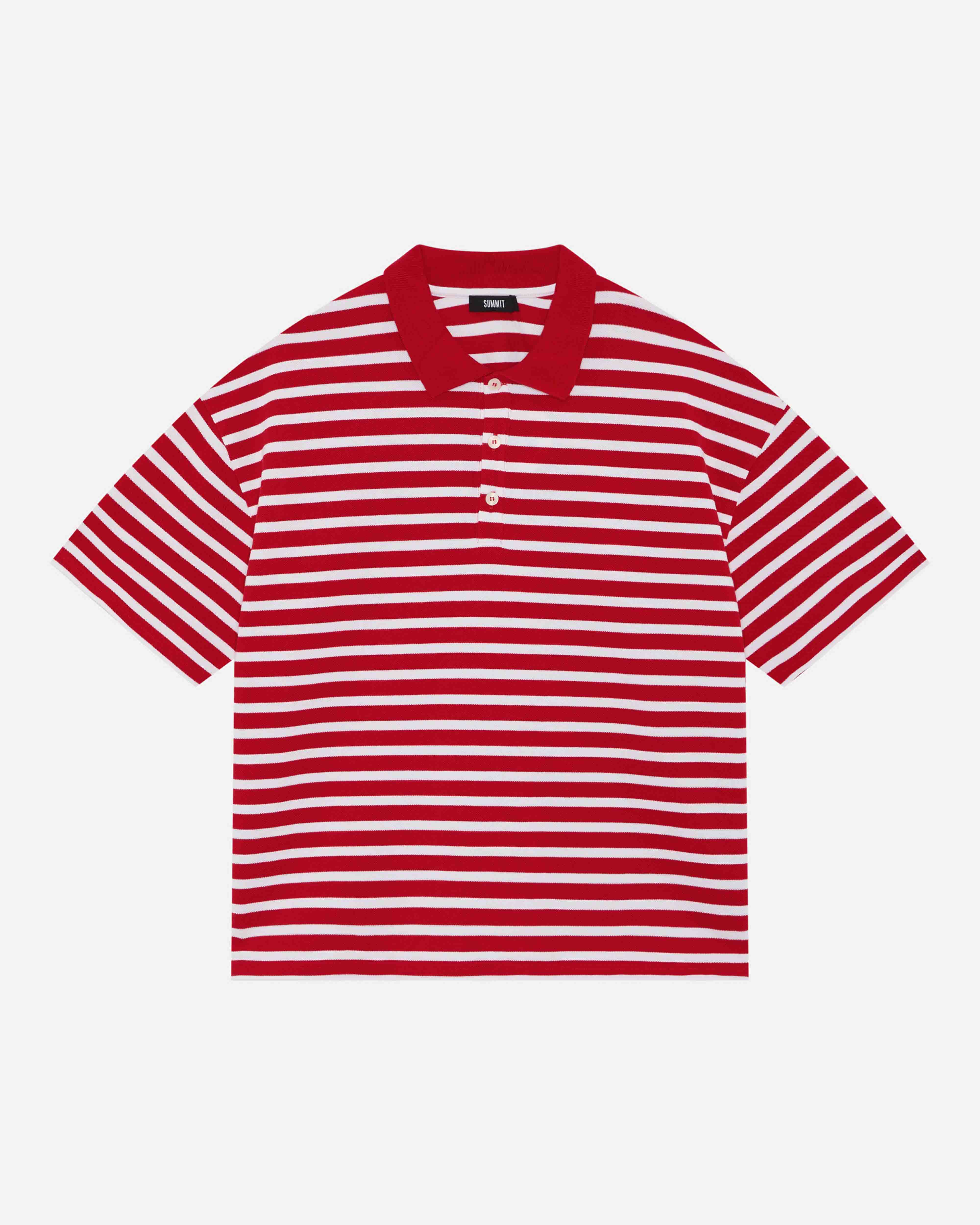 PIQUE SHORT SLEEVE POLO - RED STRIPE from Summit Clothing UK