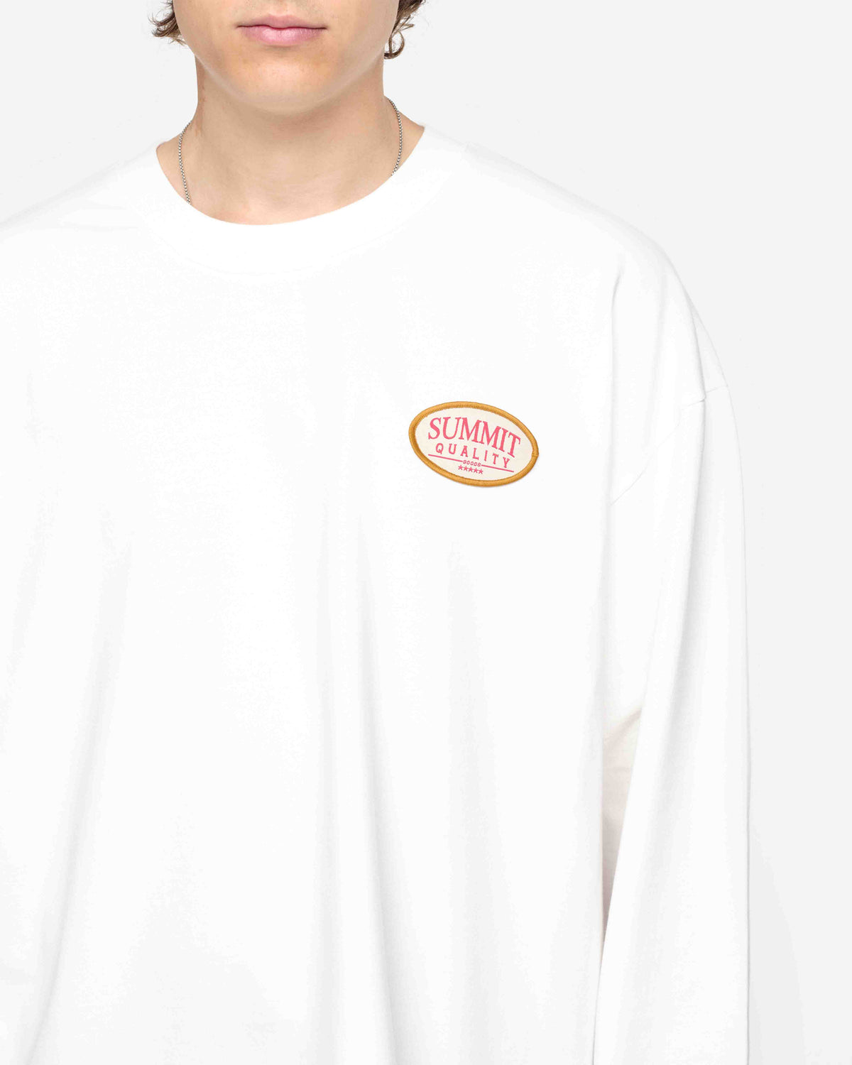 QUALITY GOODS LONG SLEEVE T-SHIRT - VINTAGE WHITE from Summit Clothing UK