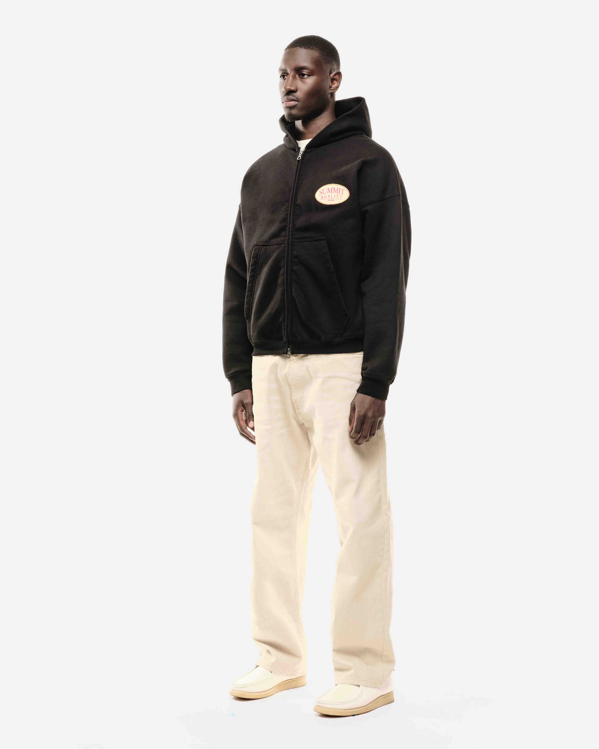 QUALITY GOODS ZIP HOODIE - BLACK from Summit Clothing UK