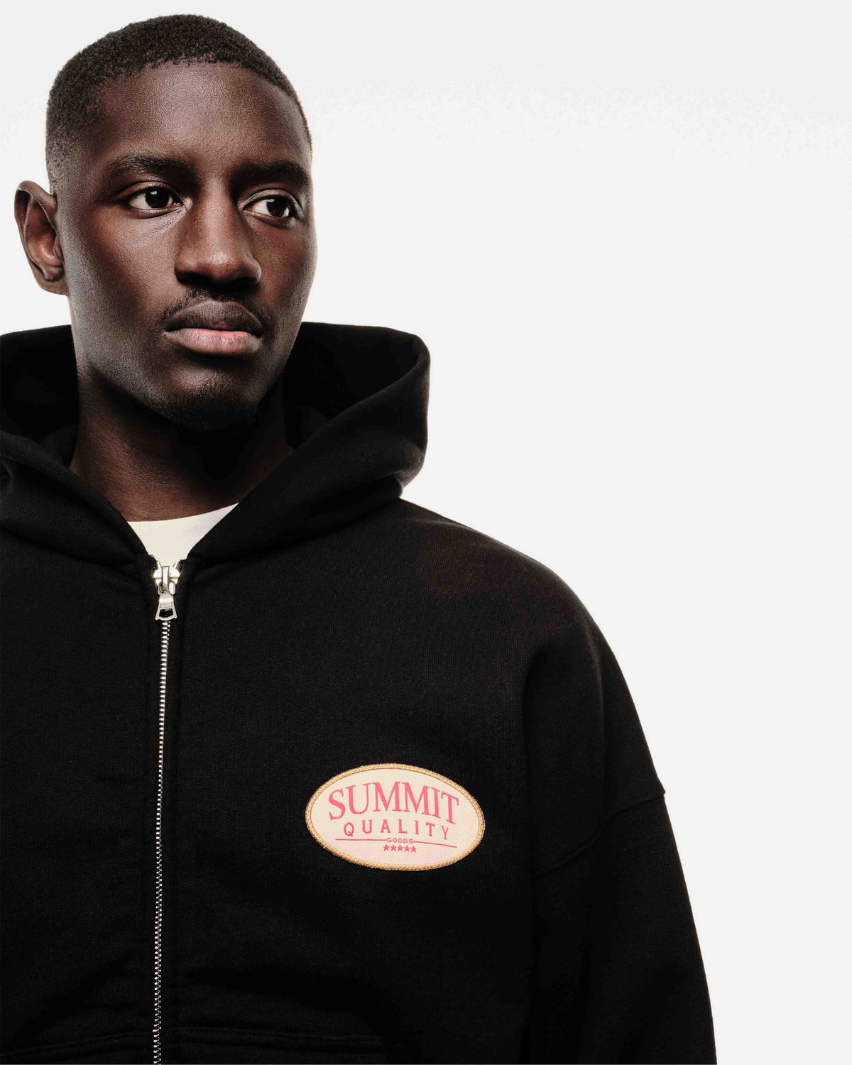 QUALITY GOODS ZIP HOODIE - BLACK from Summit Clothing UK