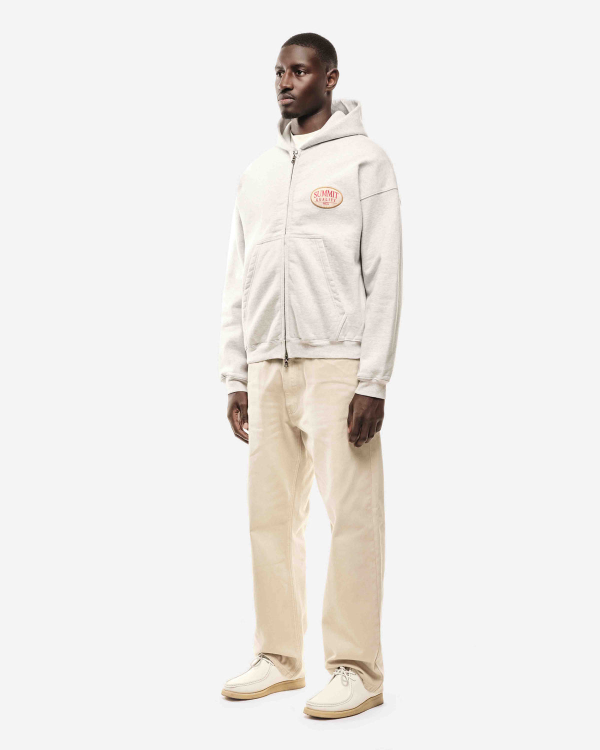 QUALITY GOODS ZIP HOODIE - MARL GREY from Summit Clothing UK