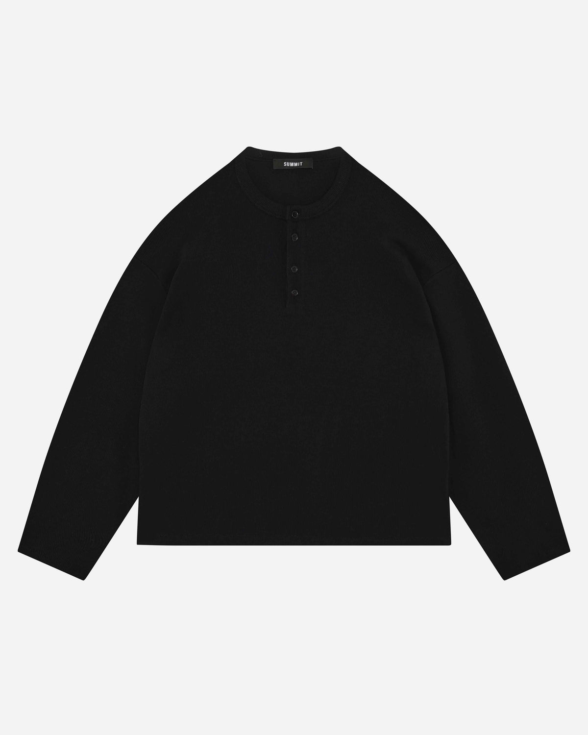 RIBBED HENLEY - BLACK from Summit Clothing UK