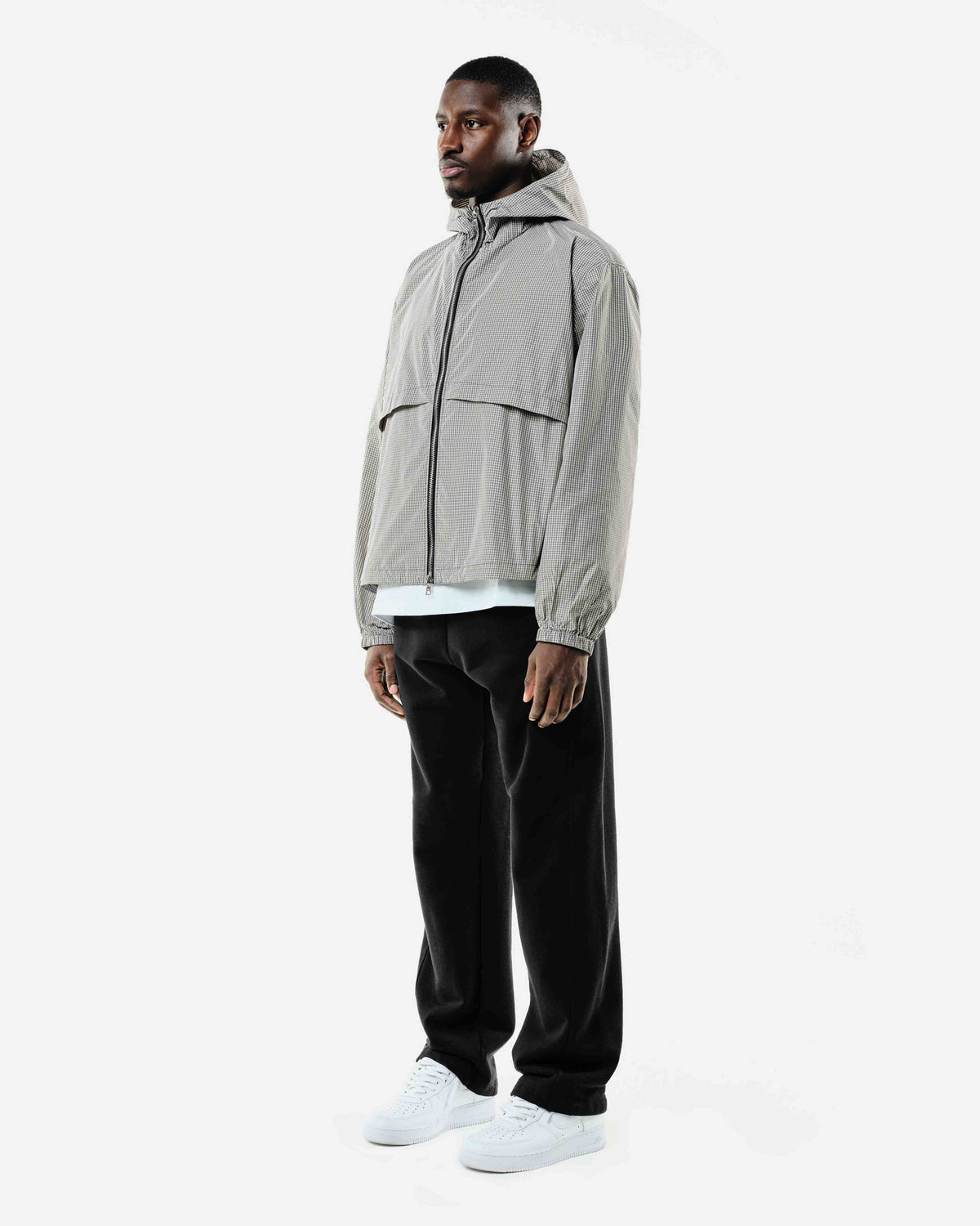 RIPSTOP WINDBREAKER - BLACK CHECK from Summit Clothing UK