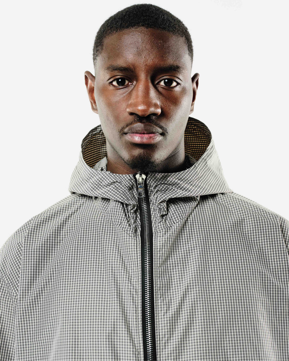 RIPSTOP WINDBREAKER - BLACK CHECK from Summit Clothing UK