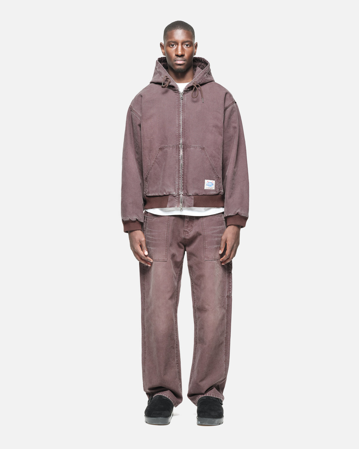 Hooded Workers Jacket in Washed Brown by Summit UK