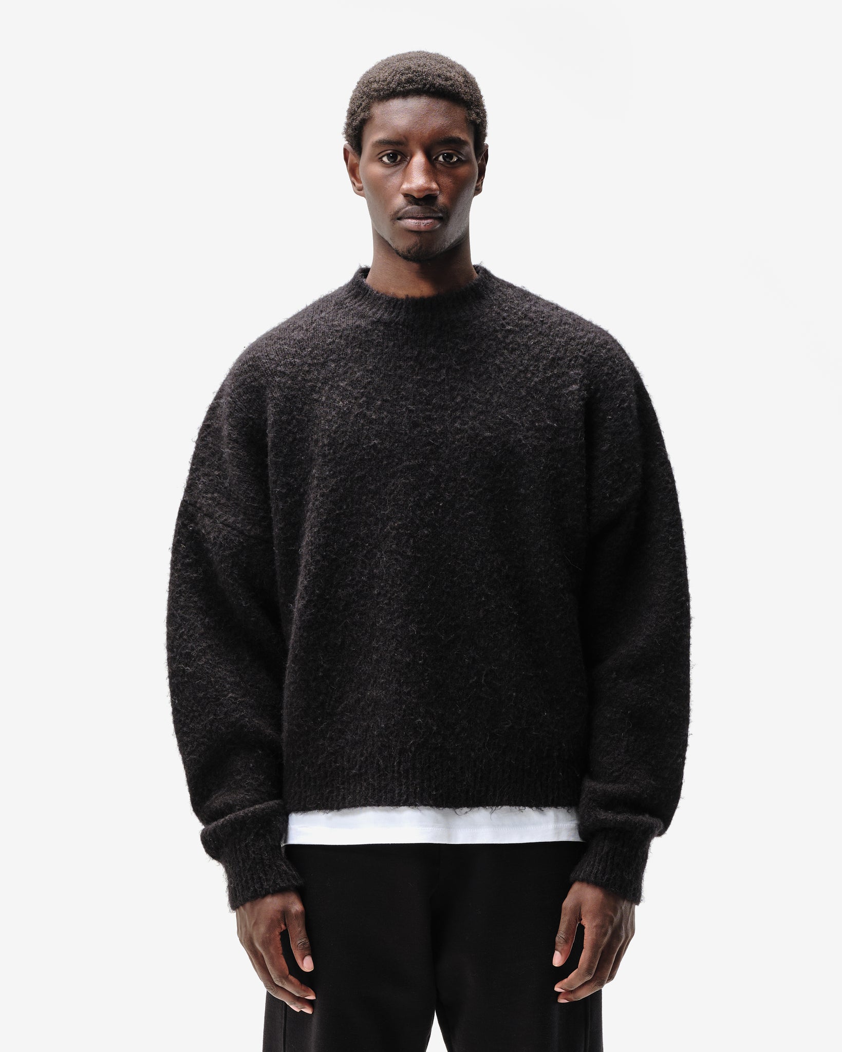 ALPACA KNIT JUMPER - BLACK