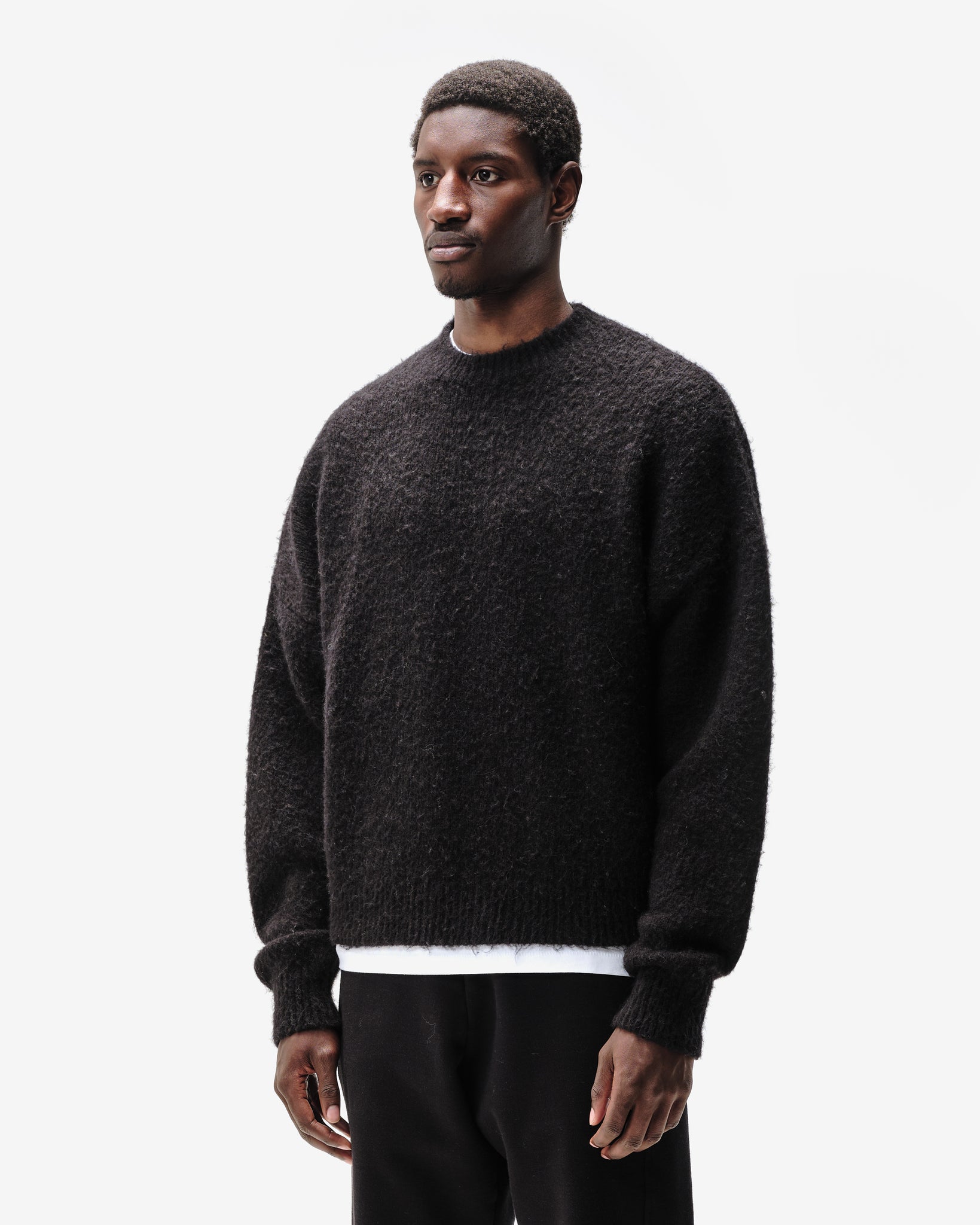 ALPACA KNIT JUMPER - BLACK