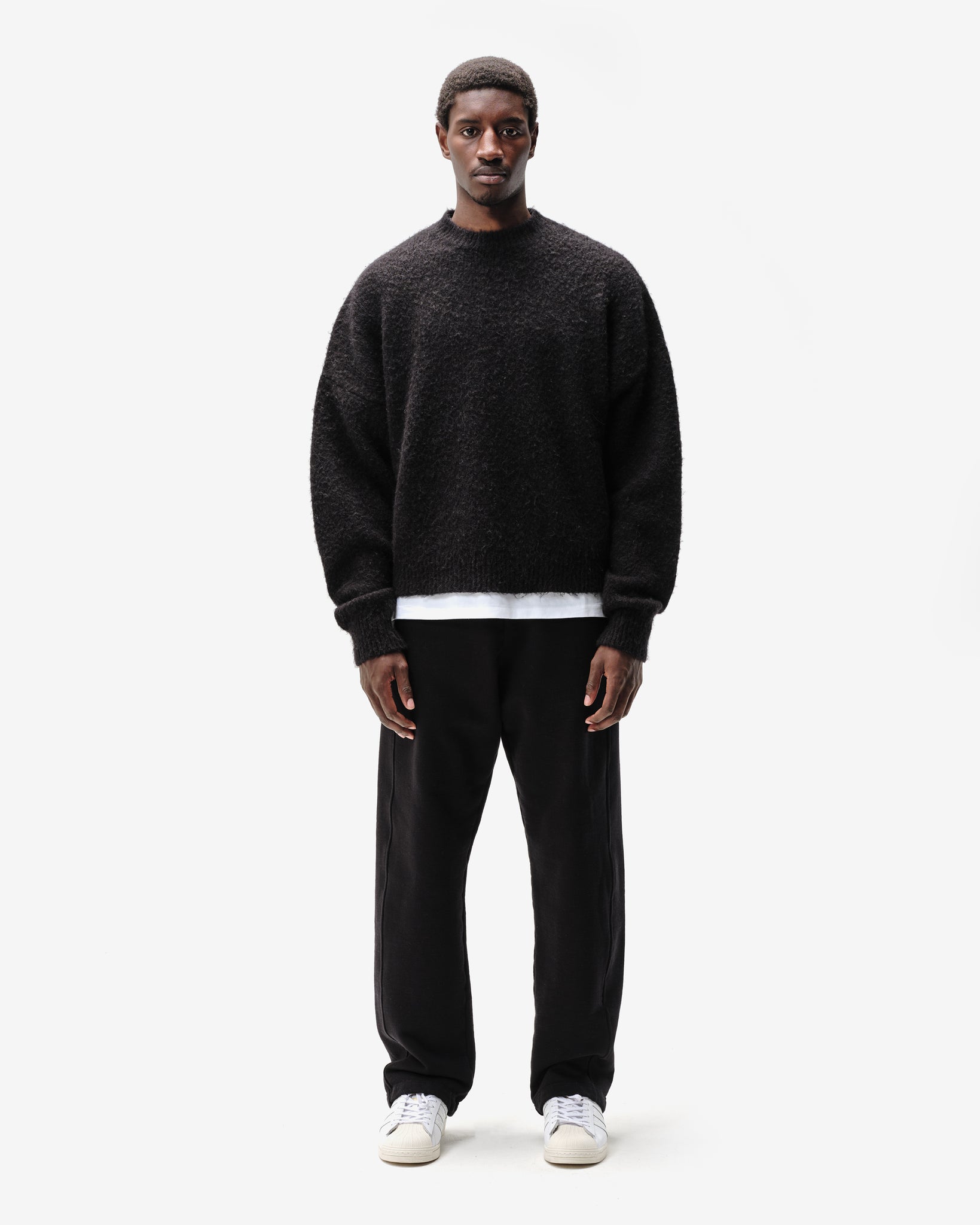 ALPACA KNIT JUMPER - BLACK