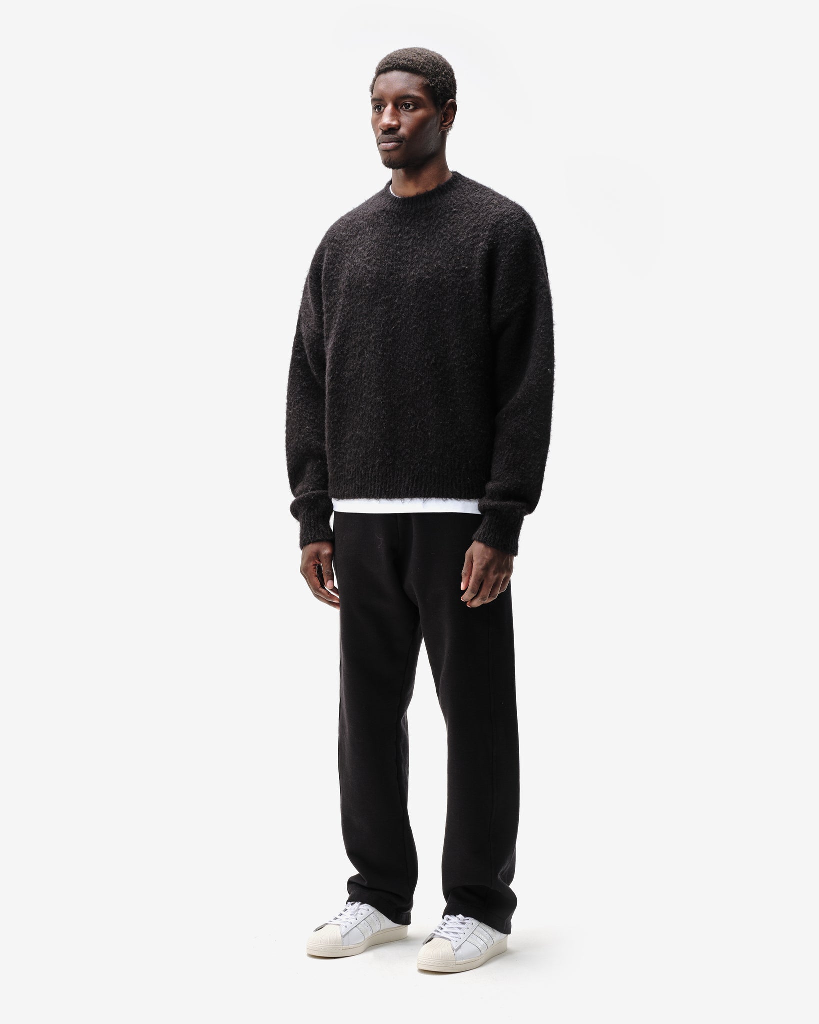 ALPACA KNIT JUMPER - BLACK