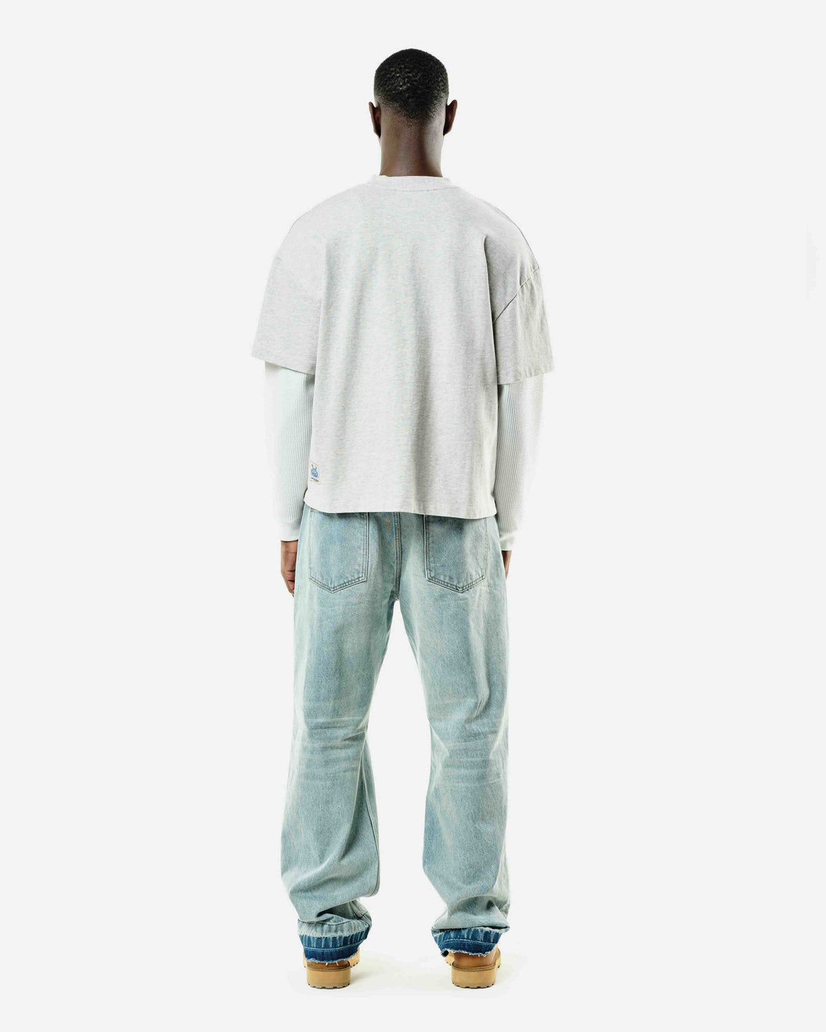 THERMAL LAYERED LONG SLEEVE T-SHIRT - MARL GREY from Summit Clothing UK
