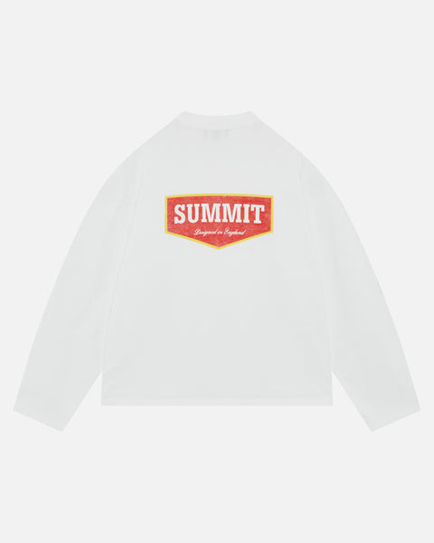 PATCH LOGO LONG SLEEVE T-SHIRT - WHITE – Summit