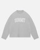 ARC PRINT WAFFLE LONG SLEEVE T-SHIRT - SUN FADE MARL GREY