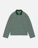PIQUE LONG SLEEVE POLO - FOREST STRIPE