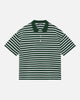 PIQUE SHORT SLEEVE POLO - FOREST STRIPE