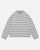 HEAVYWEIGHT LONG SLEEVE T-SHIRT - GREY/WHITE STRIPE