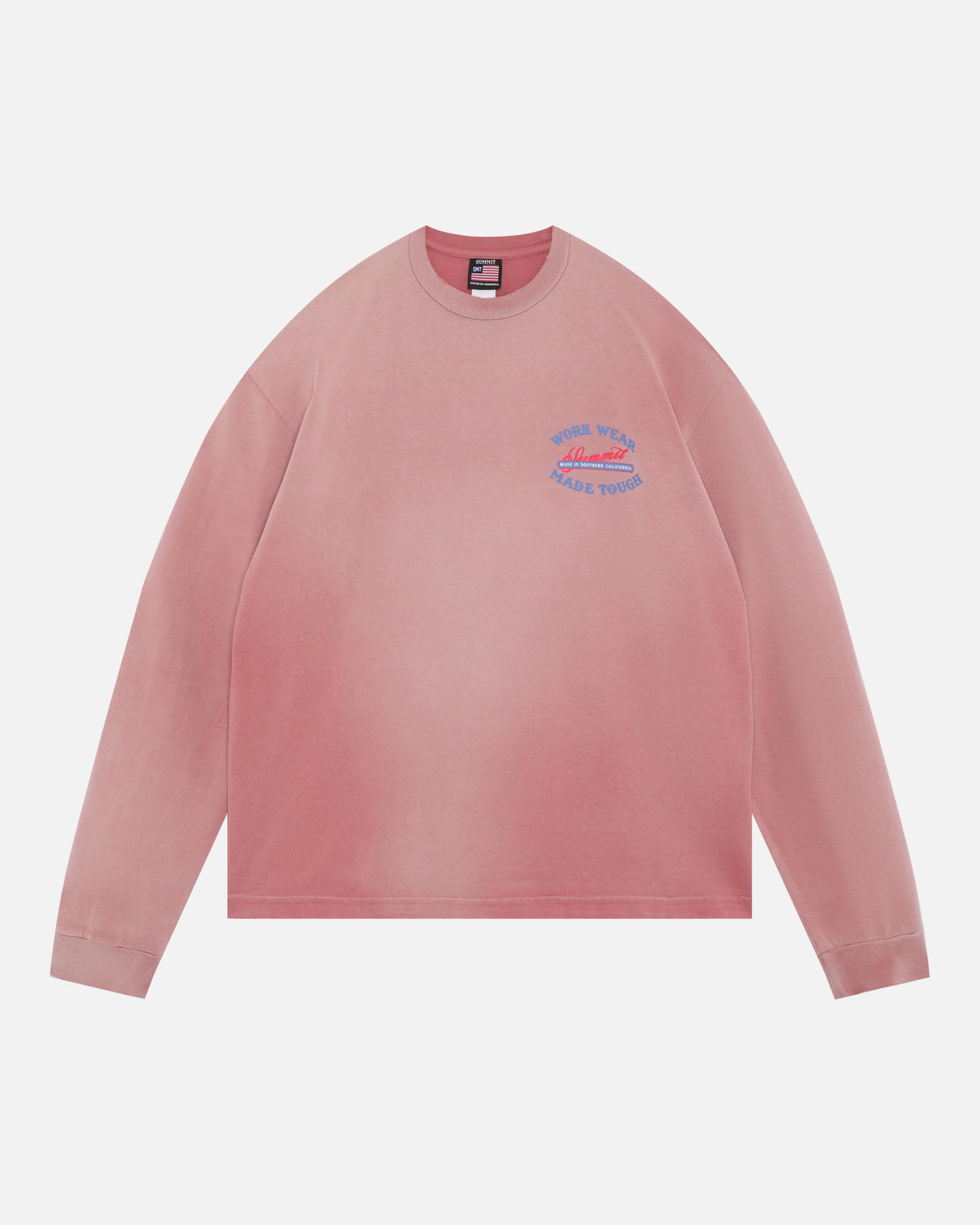 Made Tough Long Sleeve T-Shirt in Sun Fade Red, view 3