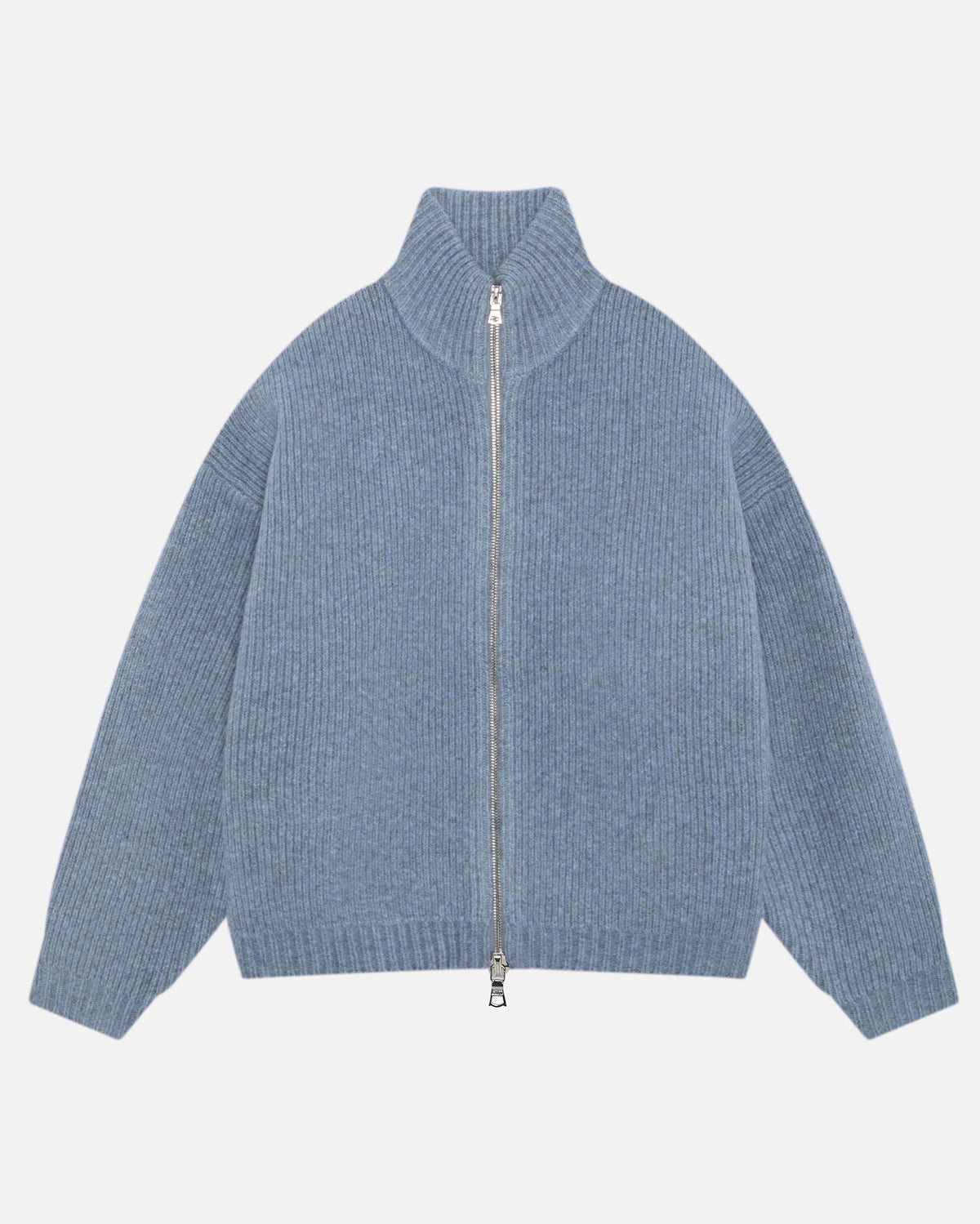 CHUNKY KNIT TRACK TOP - BLUE