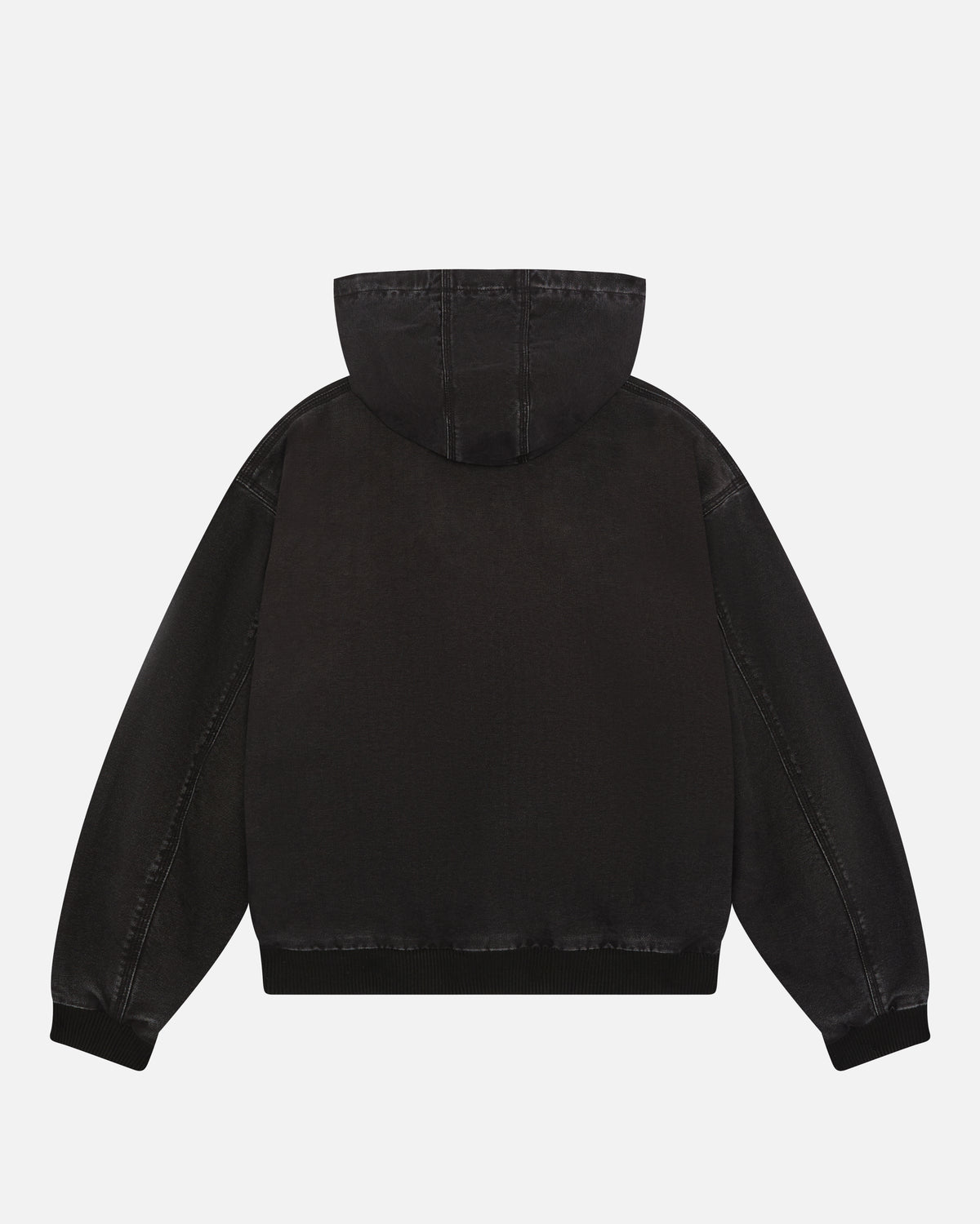 Hooded Workers Jacket in Washed Black, view 8