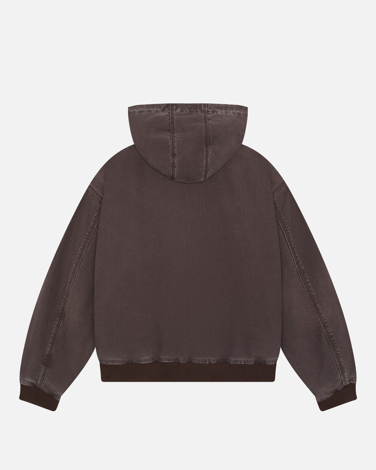 Hooded Workers Jacket in Washed Brown, view 8