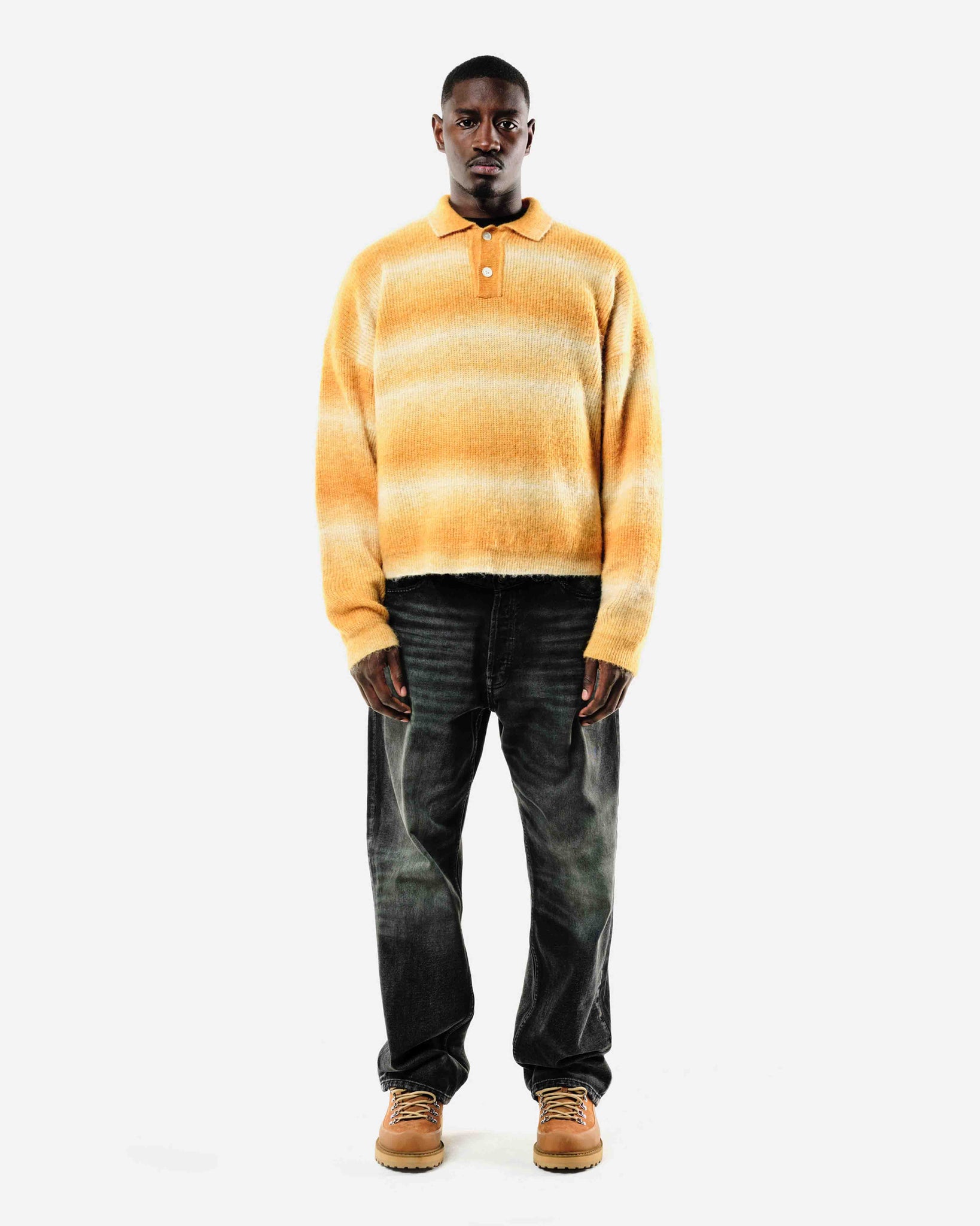 ALPACA POLO - YELLOW STRIPE from Summit Clothing UK
