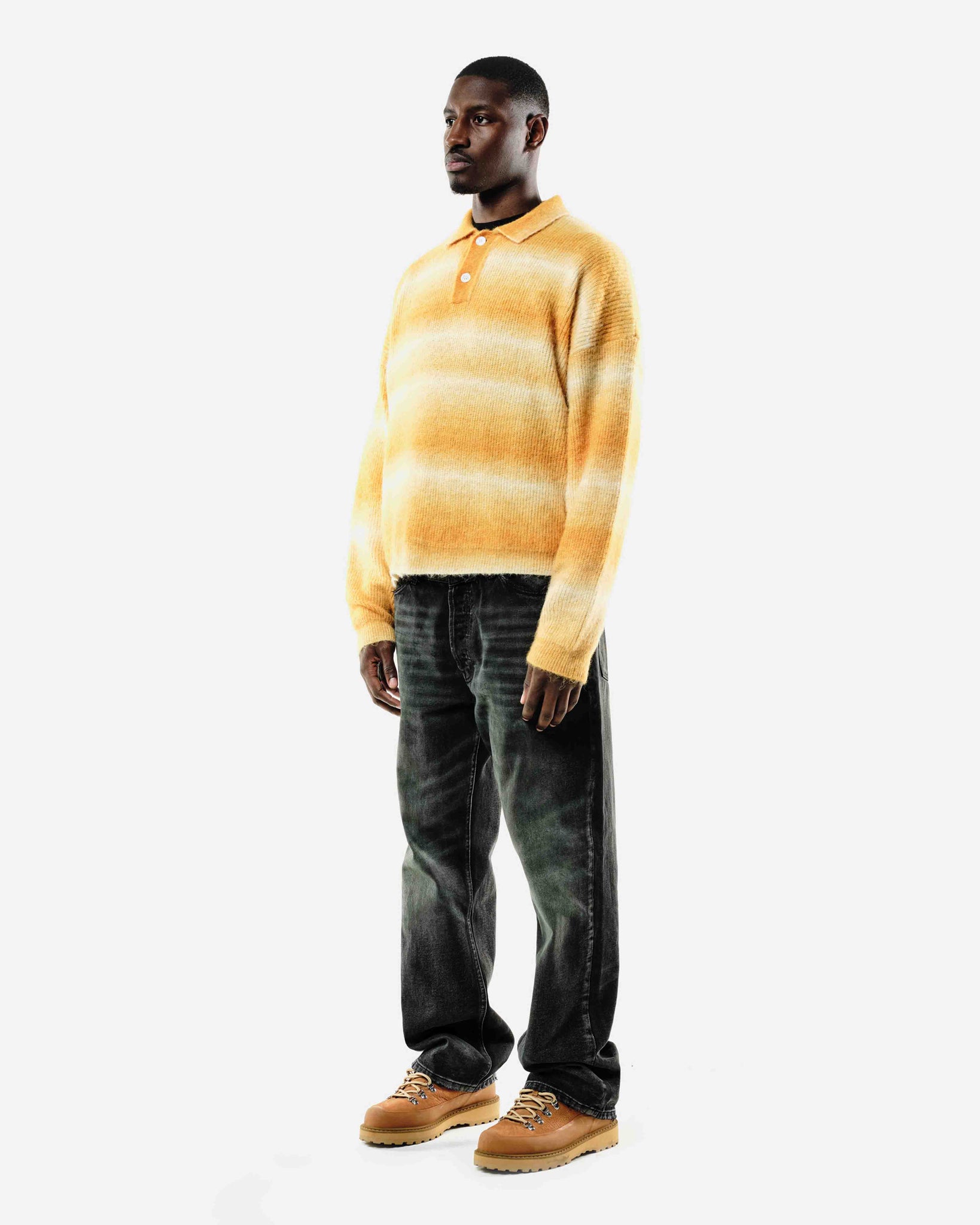 ALPACA POLO - YELLOW STRIPE from Summit Clothing UK