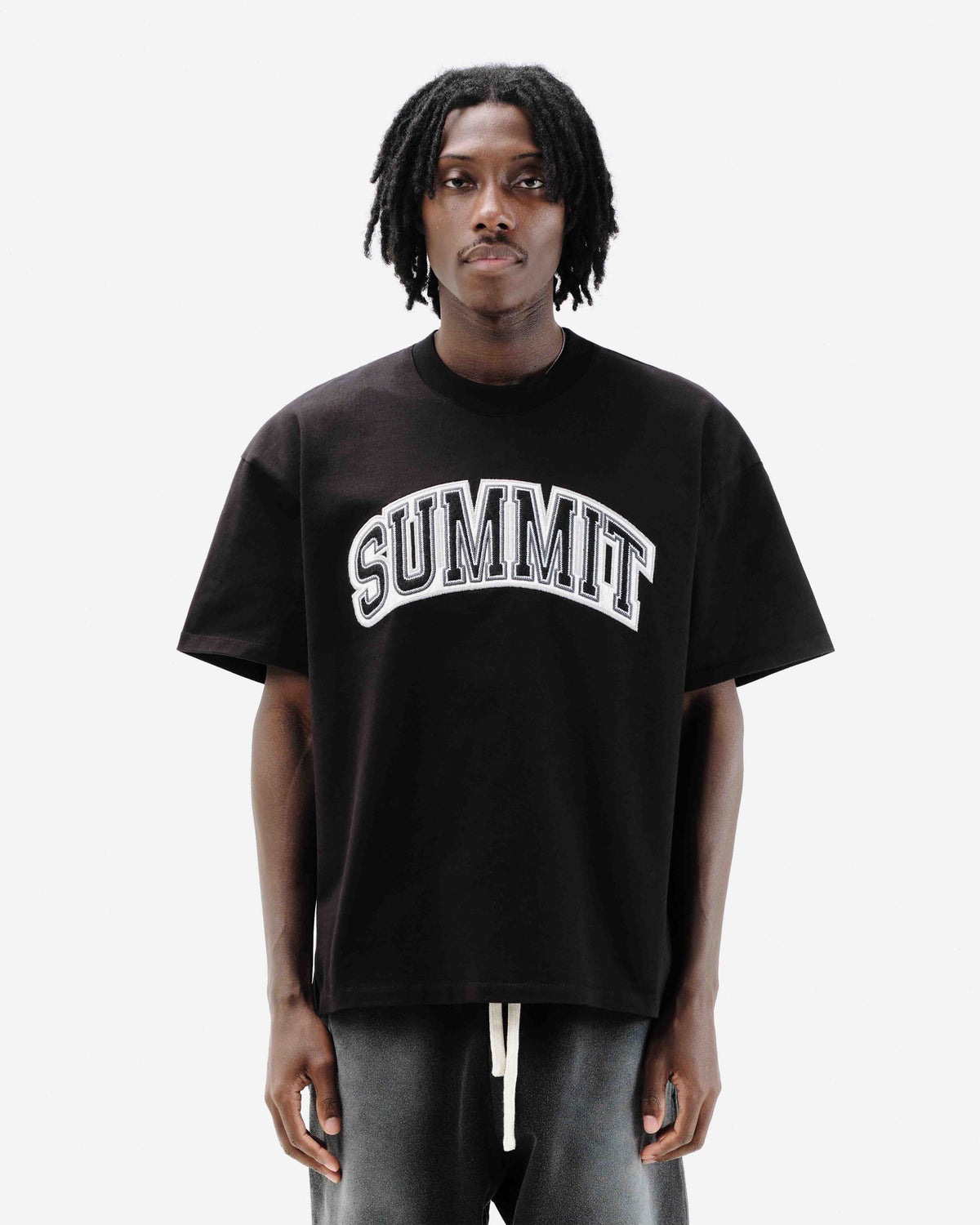 APPLIQUE T-SHIRT - BLACK from Summit Clothing UK