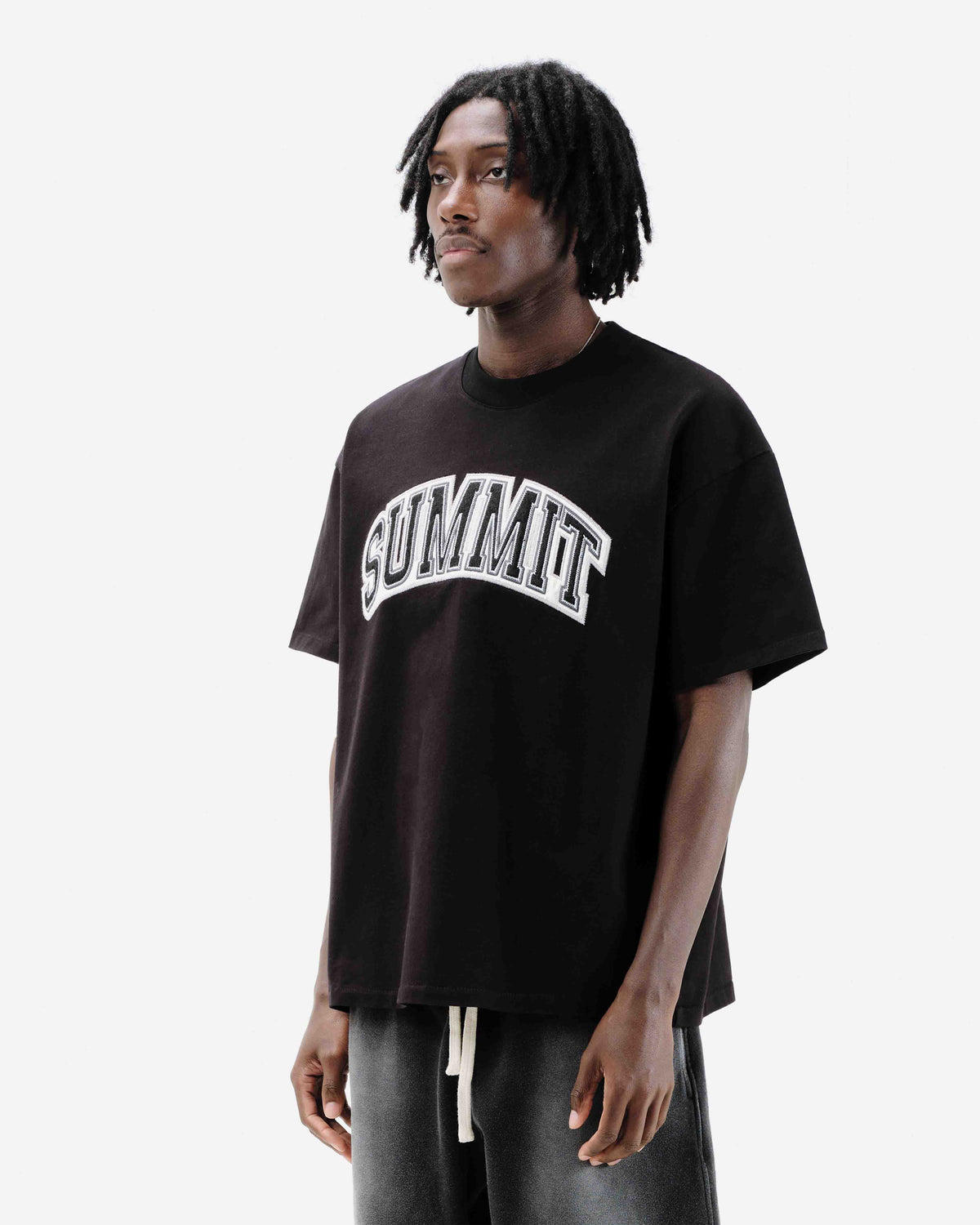 APPLIQUE T-SHIRT - BLACK from Summit Clothing UK