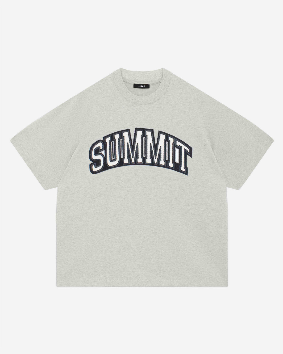 APPLIQUE T-SHIRT - MARL GREY from Summit Clothing UK