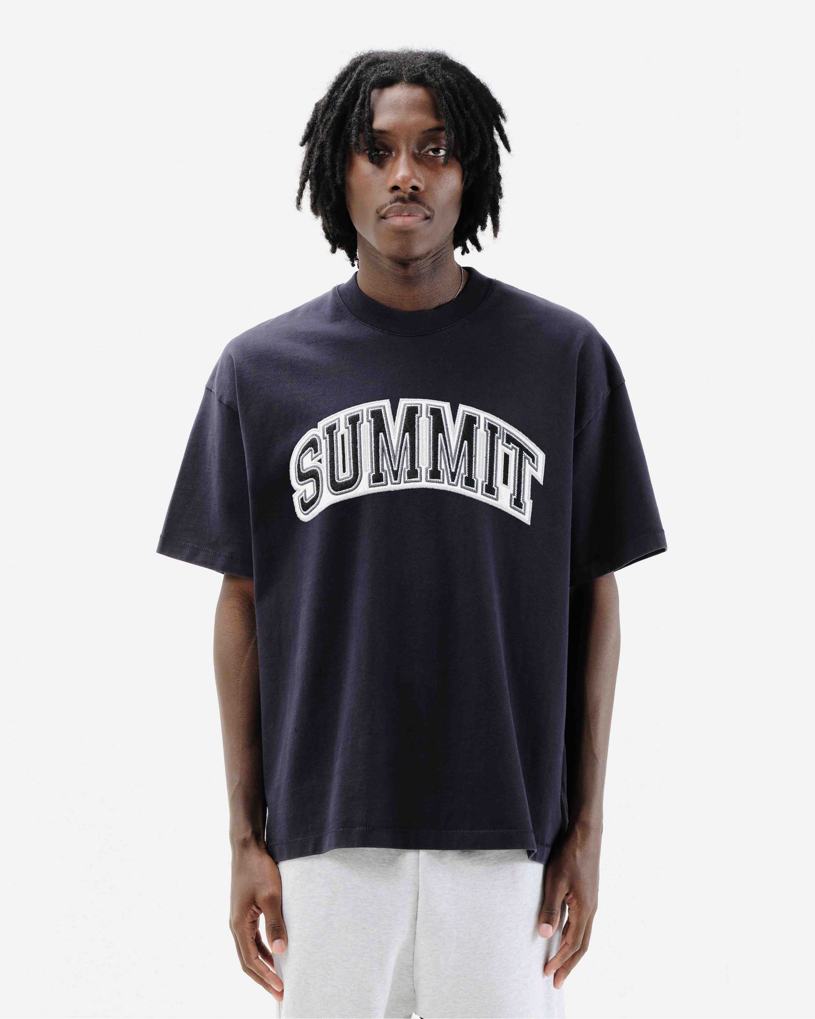 APPLIQUE T-SHIRT - NAVY from Summit Clothing UK
