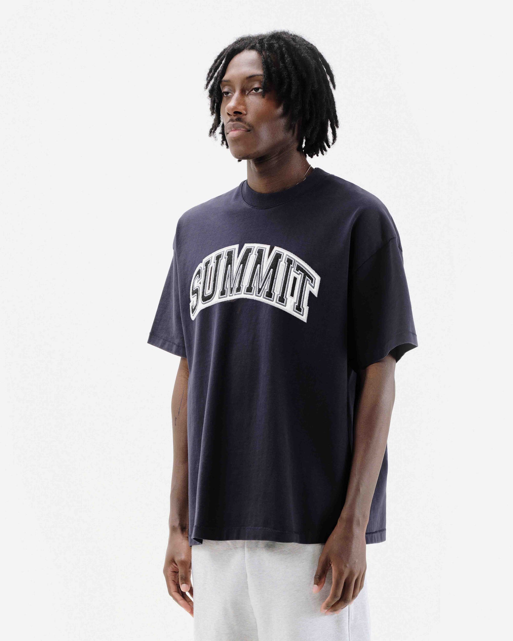 APPLIQUE T-SHIRT - NAVY from Summit Clothing UK